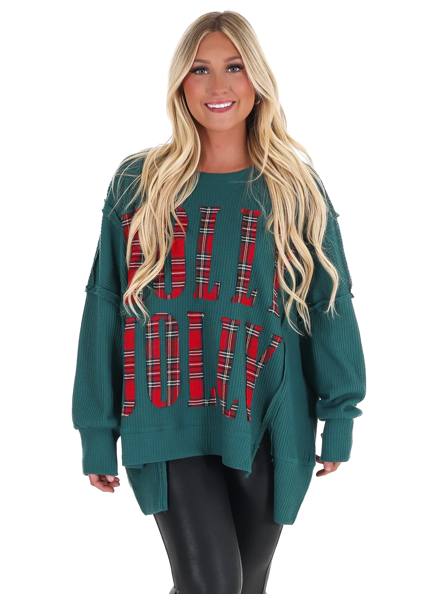 Christmas Plaid Holly Jolly Sweatshirt - Image 7