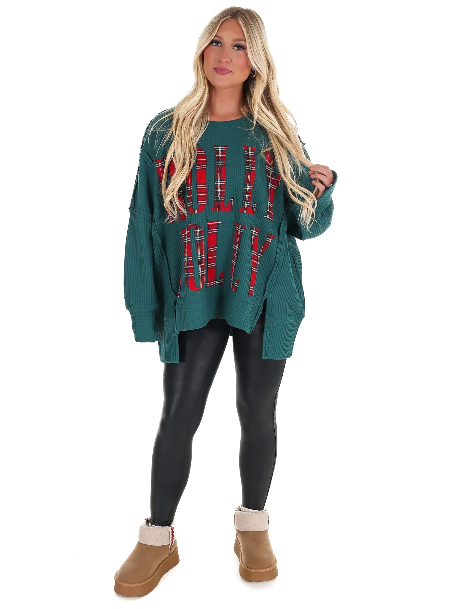 Christmas Plaid Holly Jolly Sweatshirt - Image 8