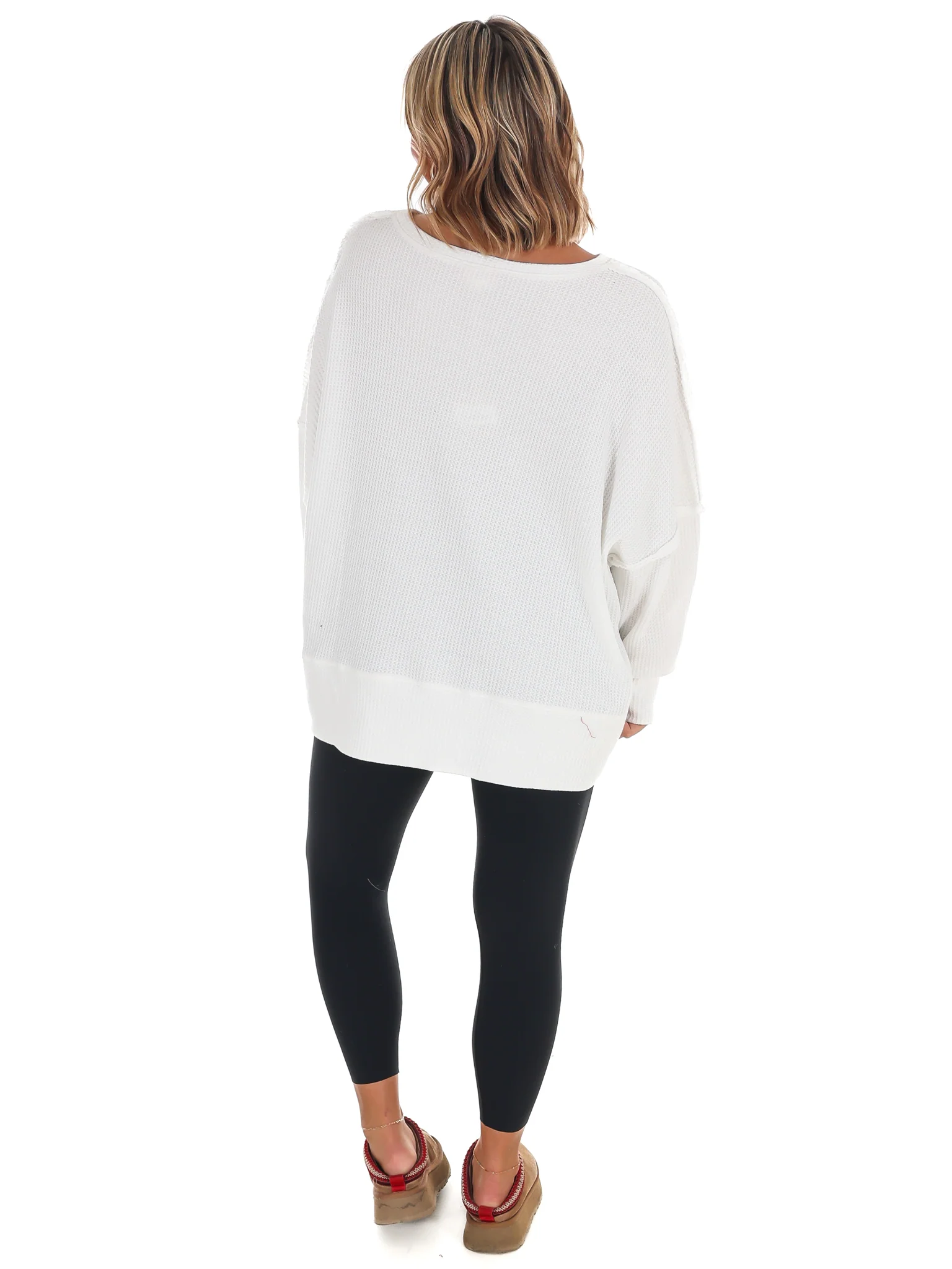 Christmas Plaid Merry Waffle Knit Pullover - Image 7