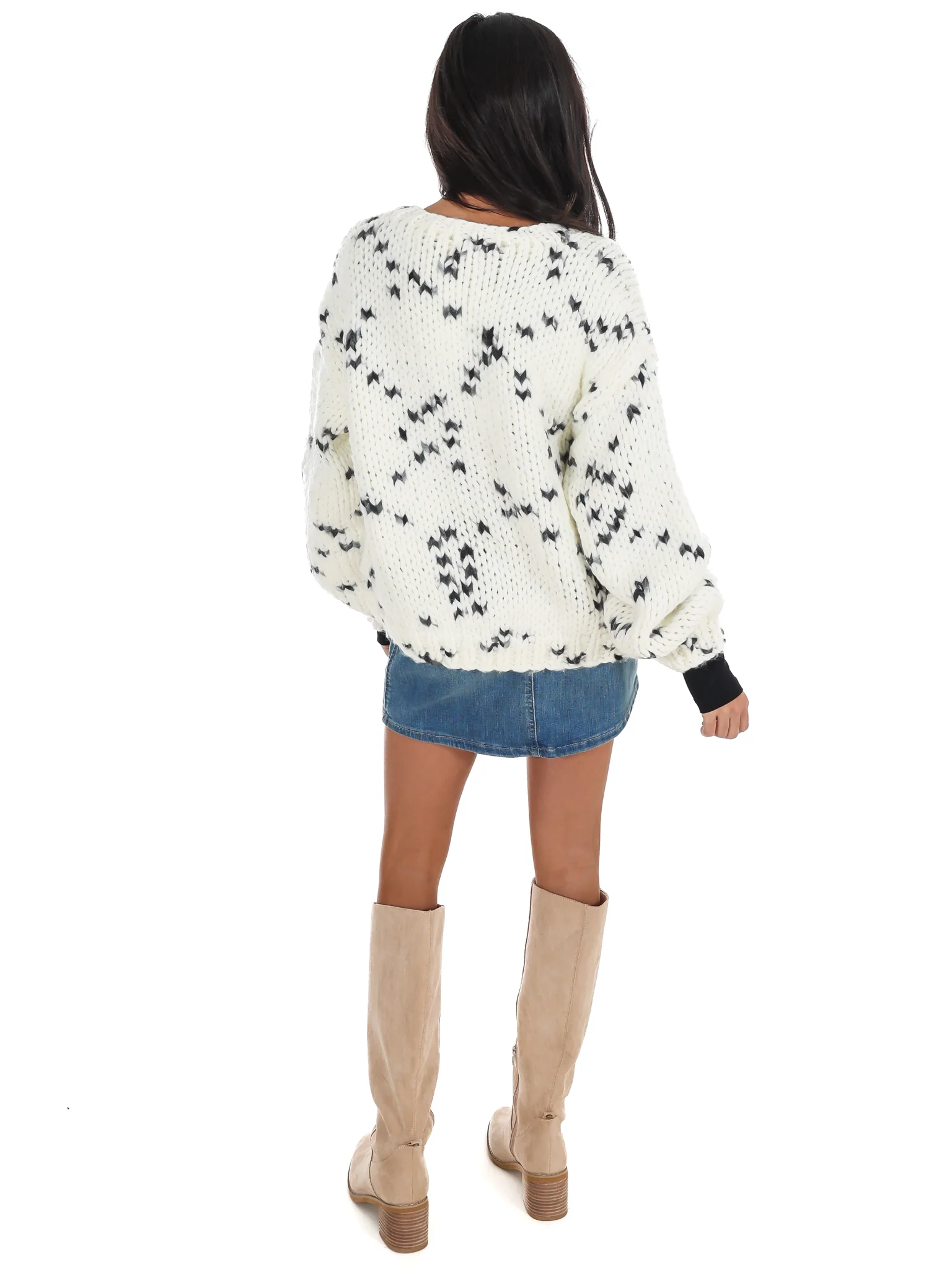 Chunky Pattern Knit Cardigan - Image 8
