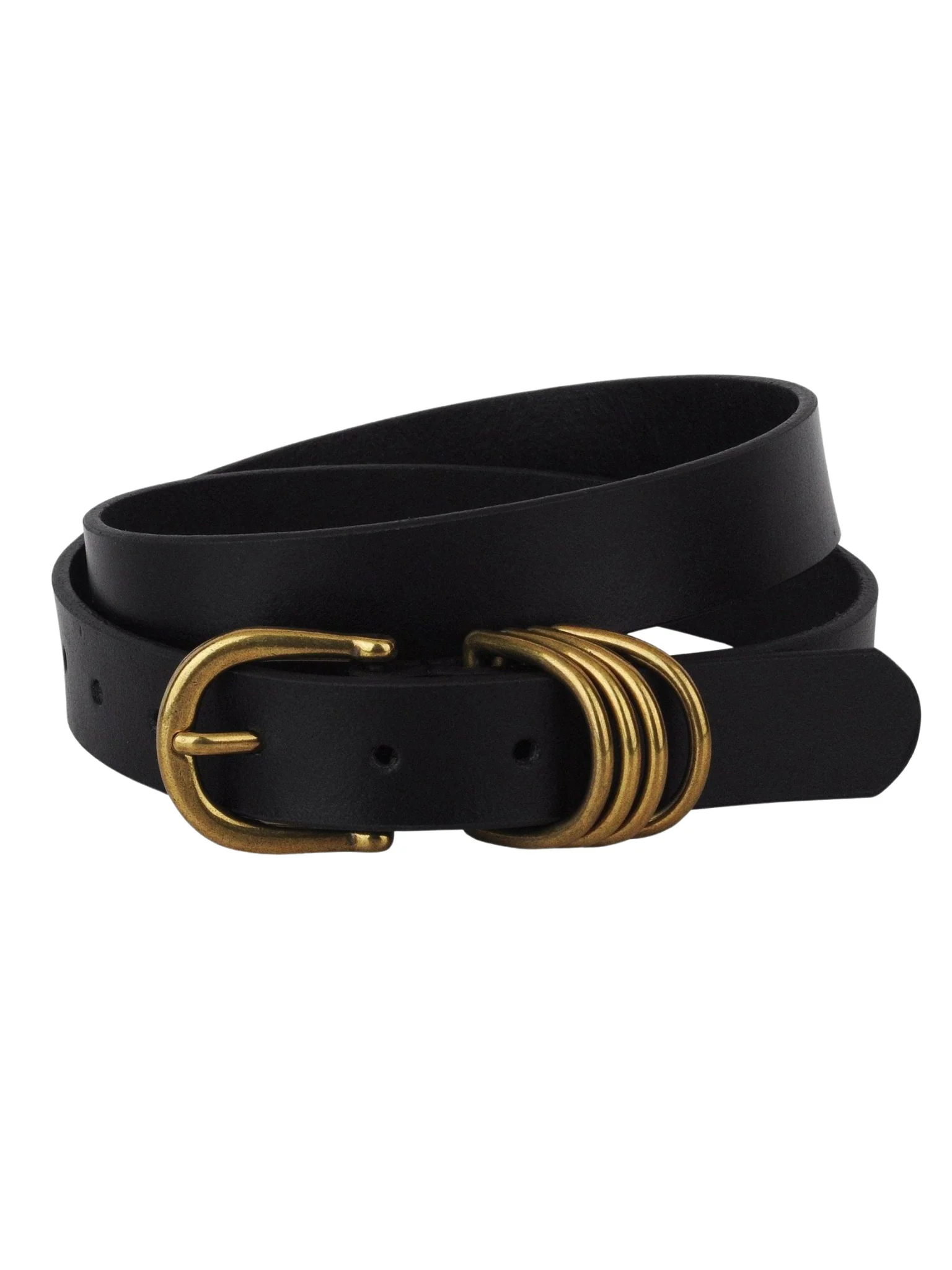 Classic Leather Belt with 4 Rings