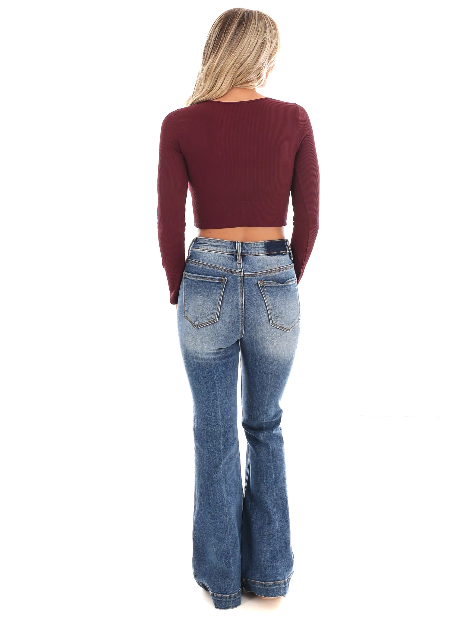 Classic Ribbed Long Sleeve Crop Top - Image 21