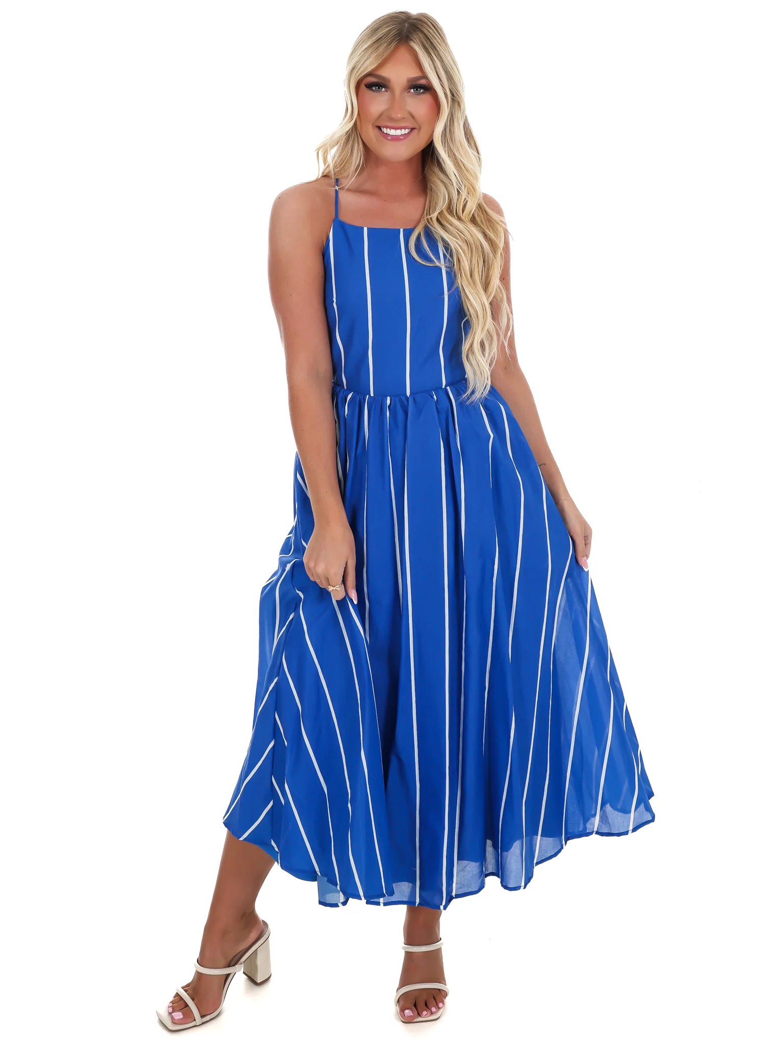 Clean Lines Striped Midi Dress - Image 2