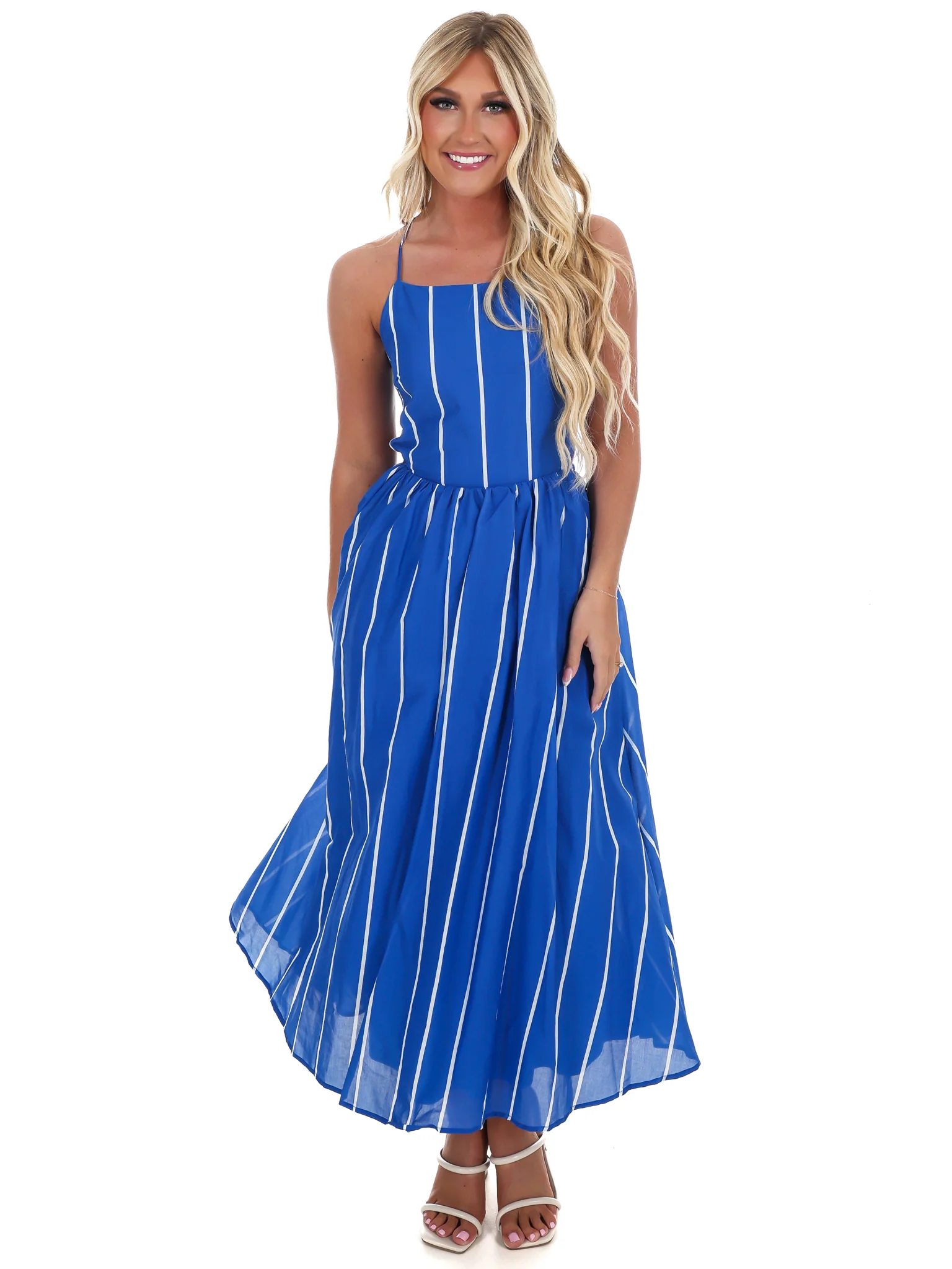 Clean Lines Striped Midi Dress - Image 4