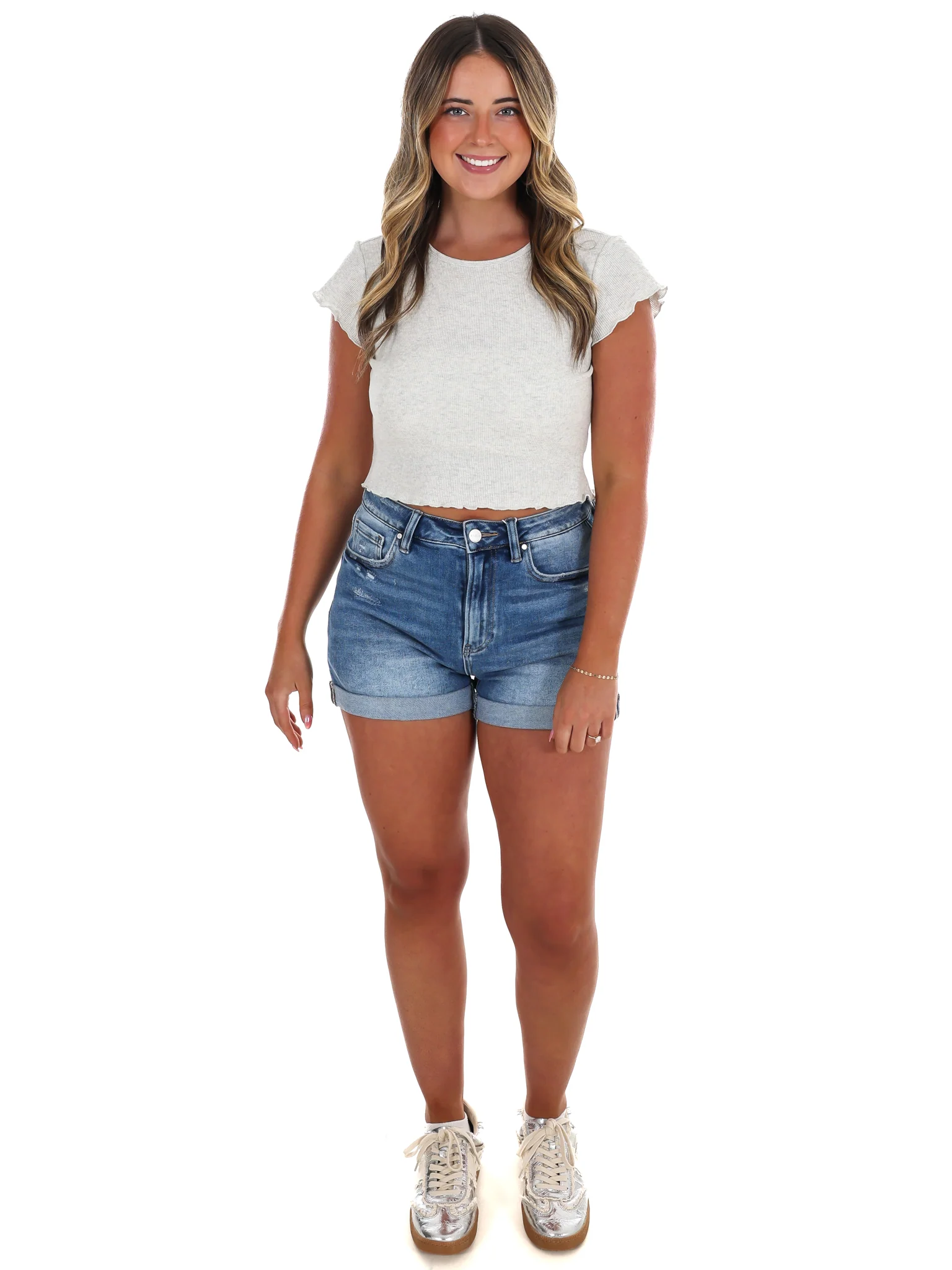 Cloud Knit Waffle Crop Top - Image 4