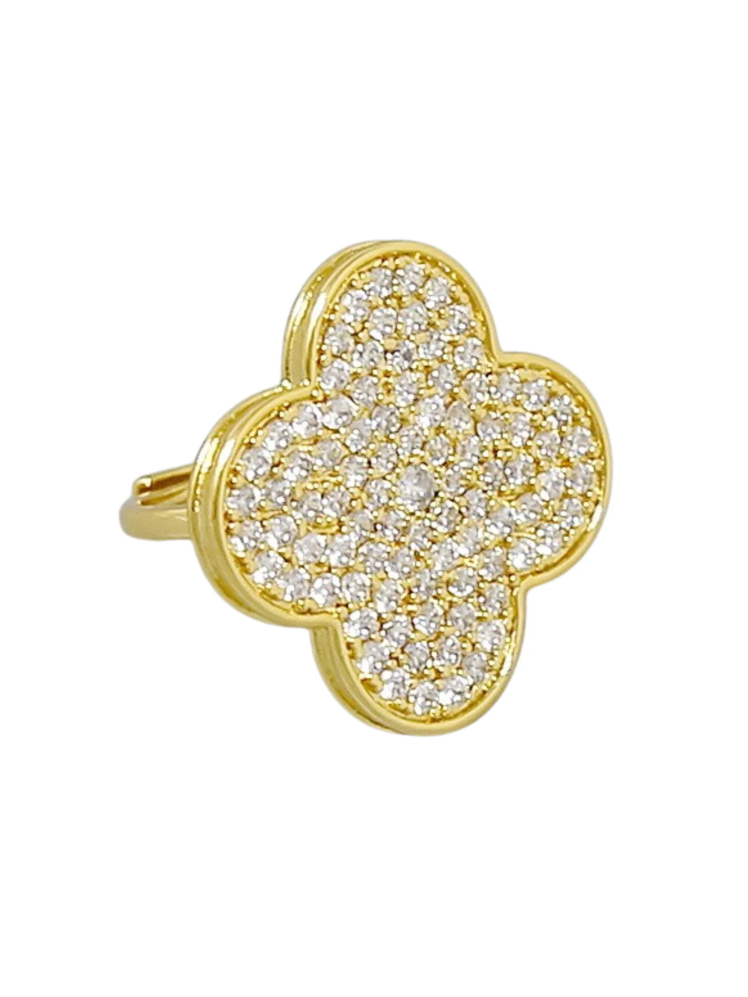 Clover Gold Dipped Adjustable Ring
