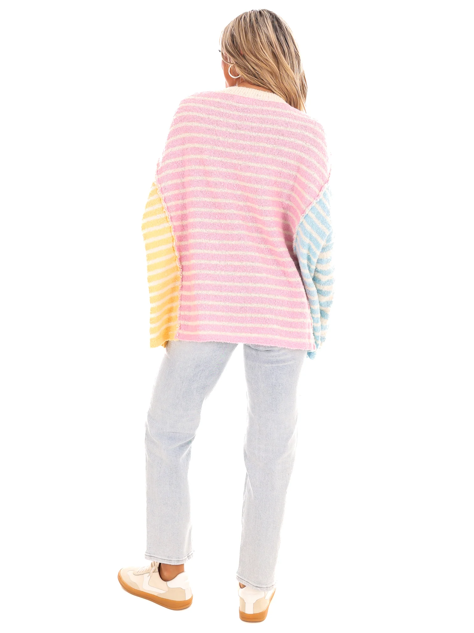 Color Chaser Mixed Oversized Sweater - Image 7