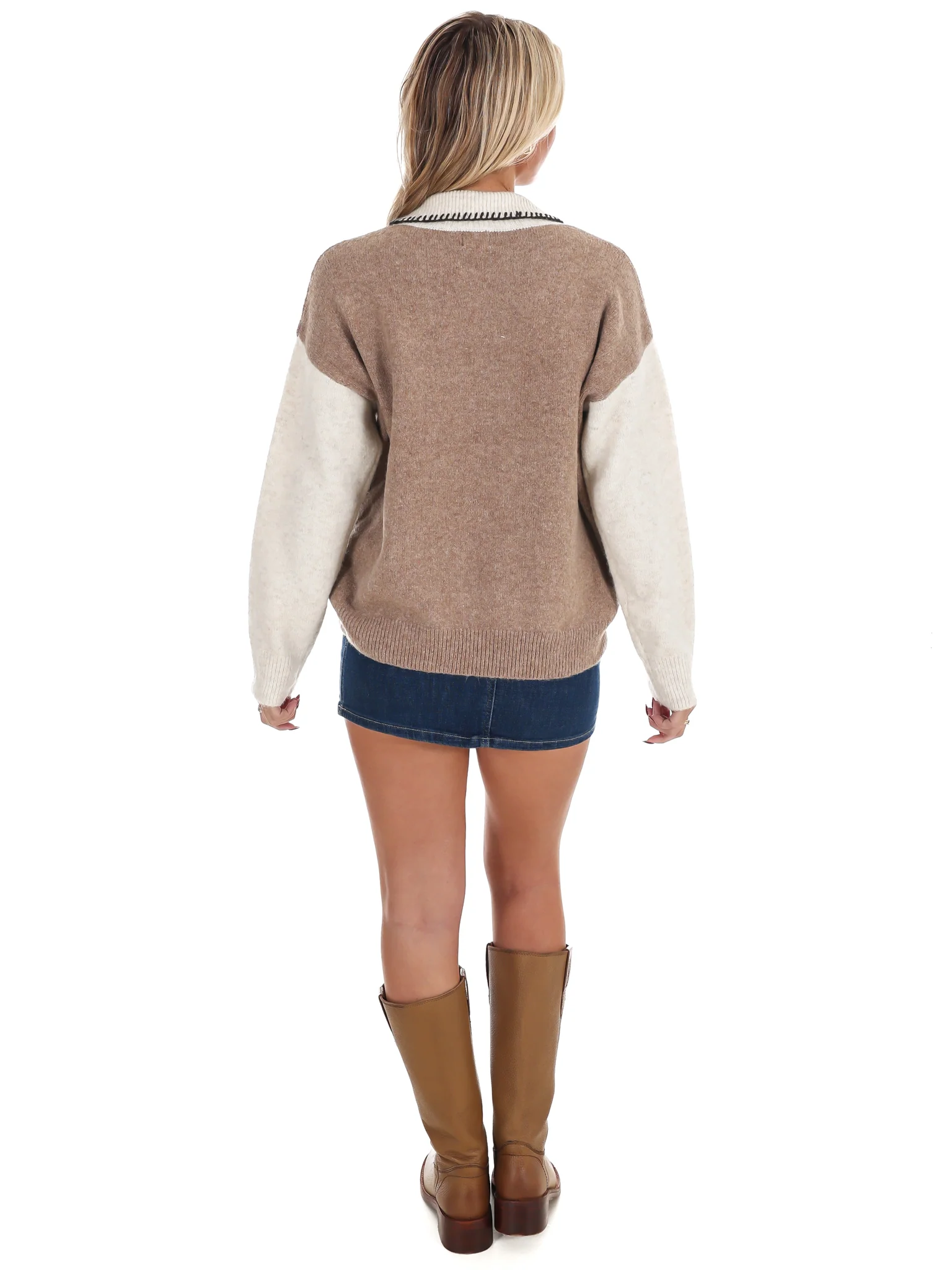 Colorblock Zip Up Cardigan - Image 8