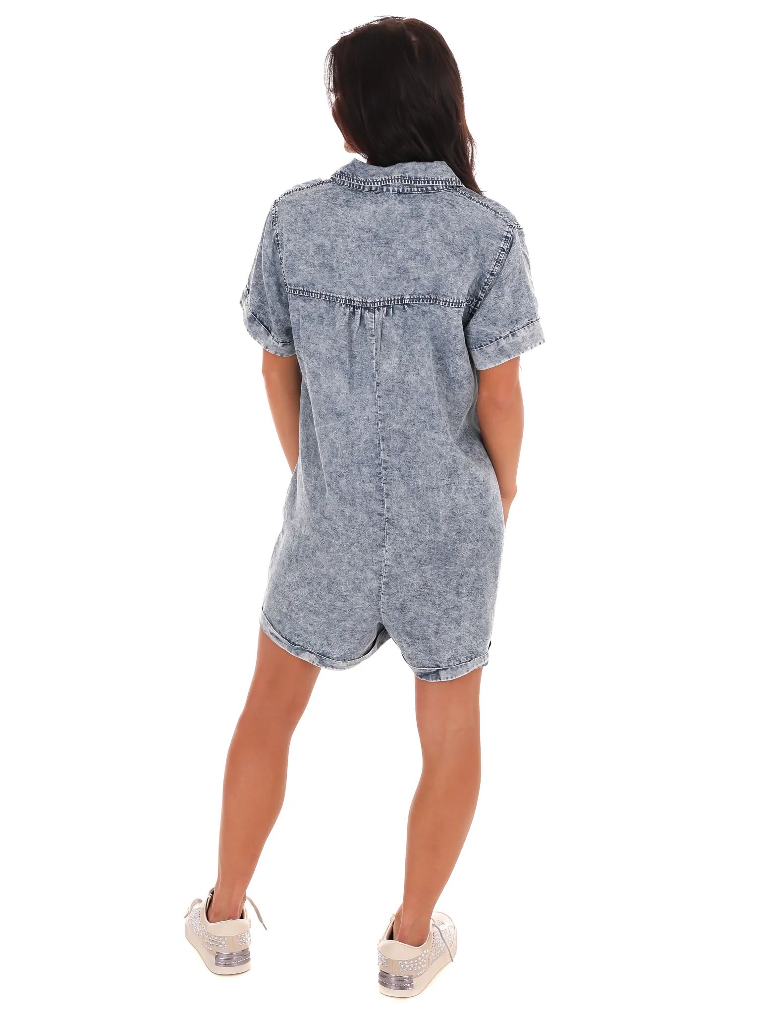 Come to Me Denim Romper - Image 15