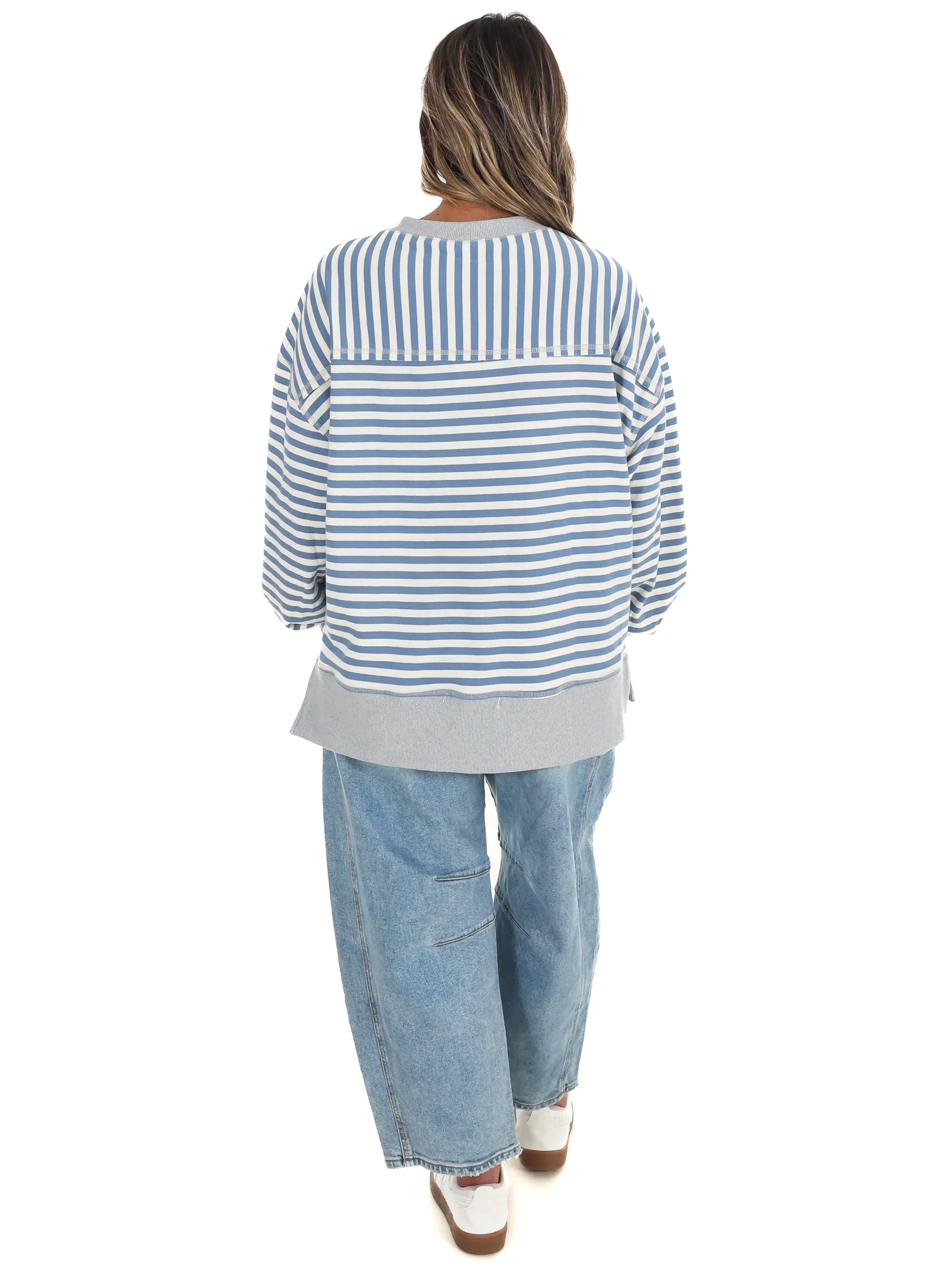 Comfy Casual Oversized Stripe Top - Image 14