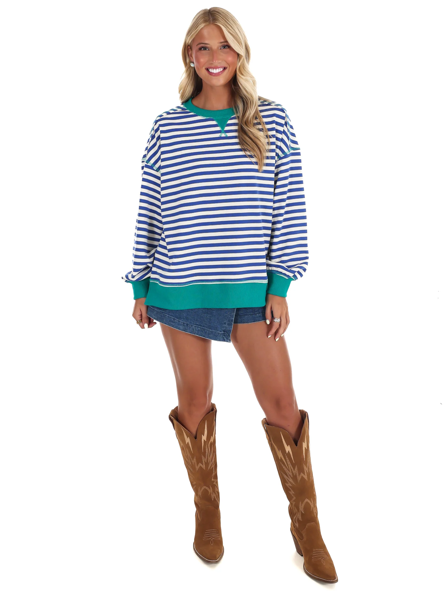 Comfy Casual Oversized Stripe Top - Image 16