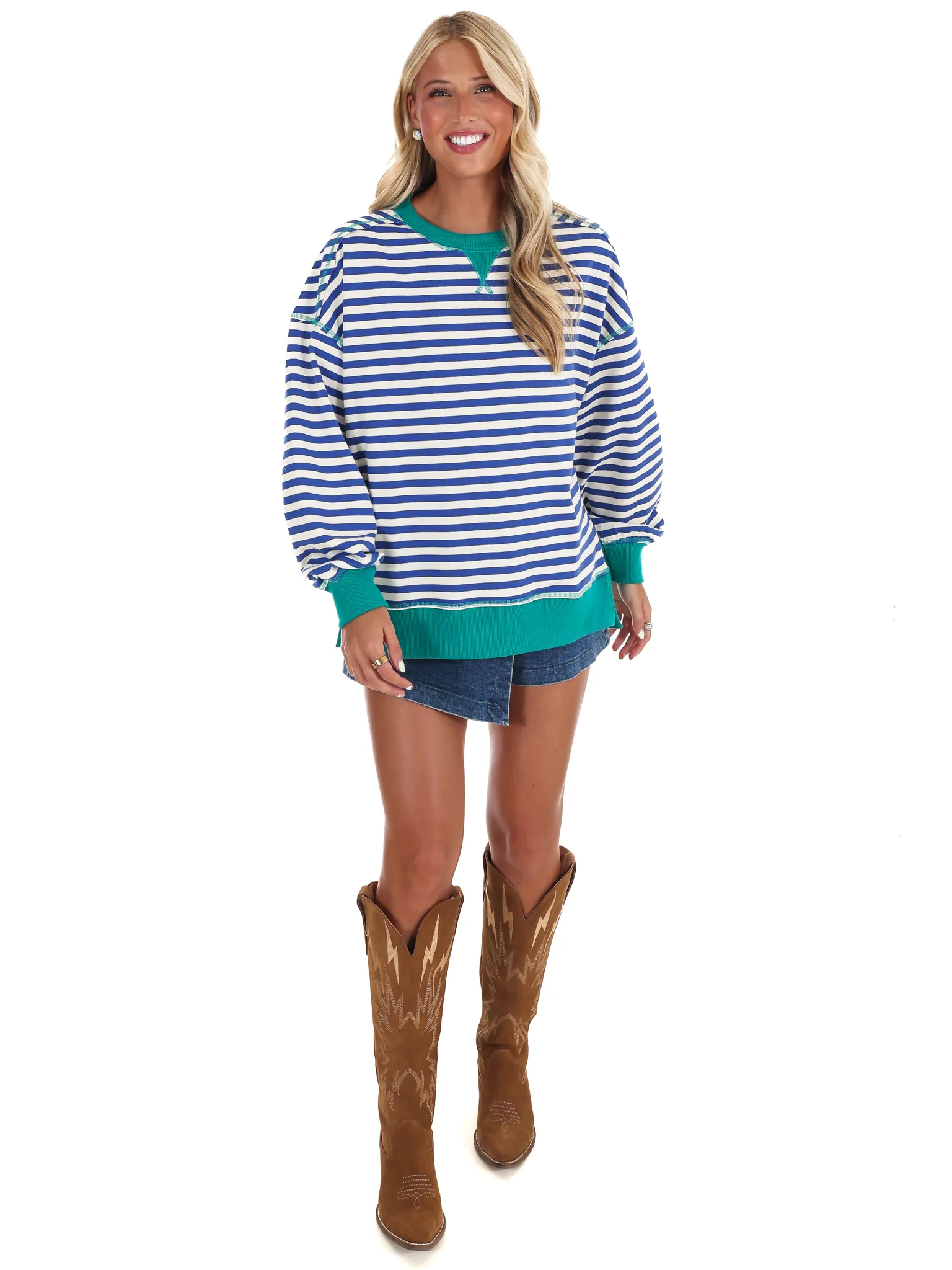 Comfy Casual Oversized Stripe Top - Image 18
