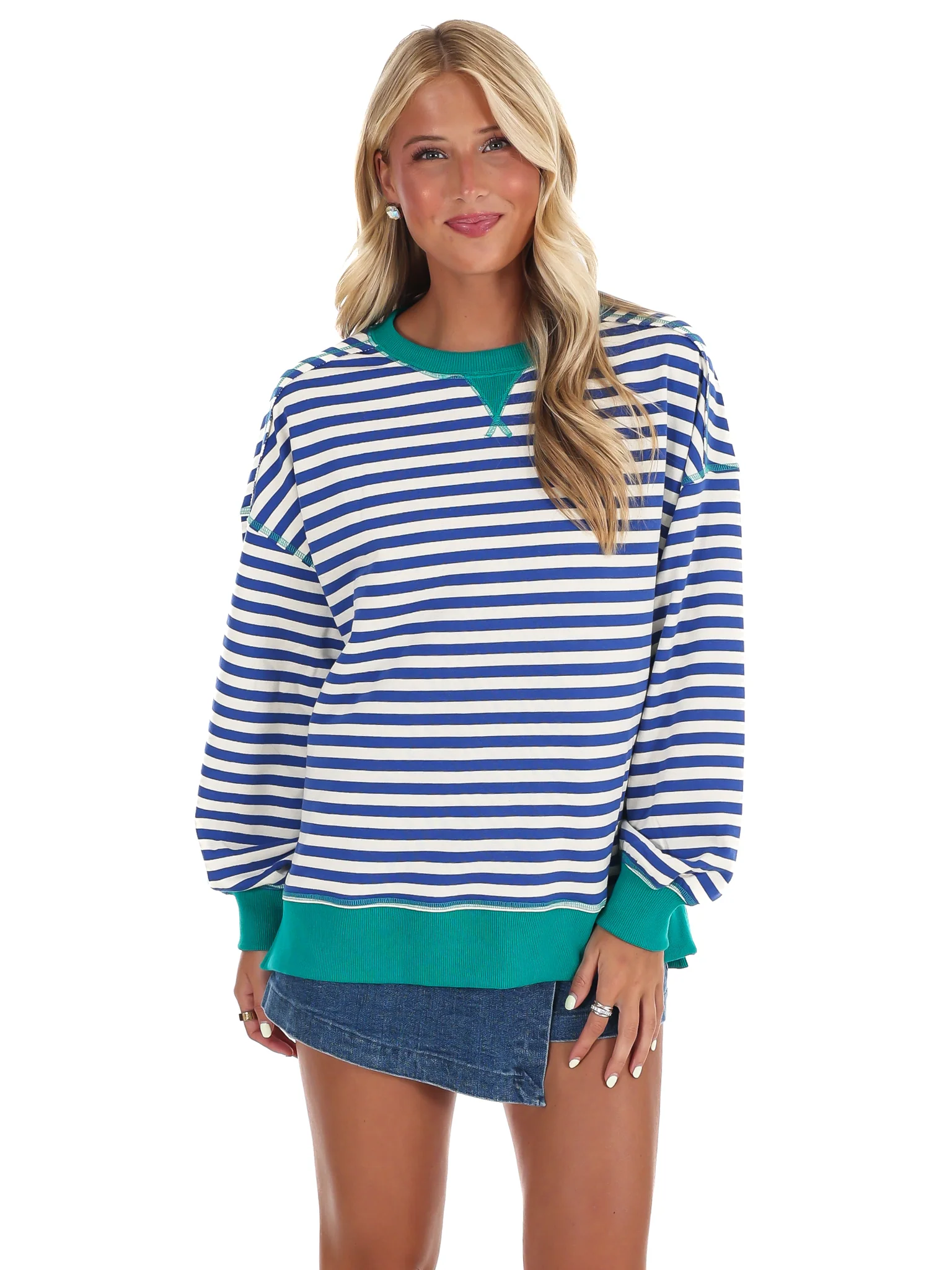 Comfy Casual Oversized Stripe Top - Image 19