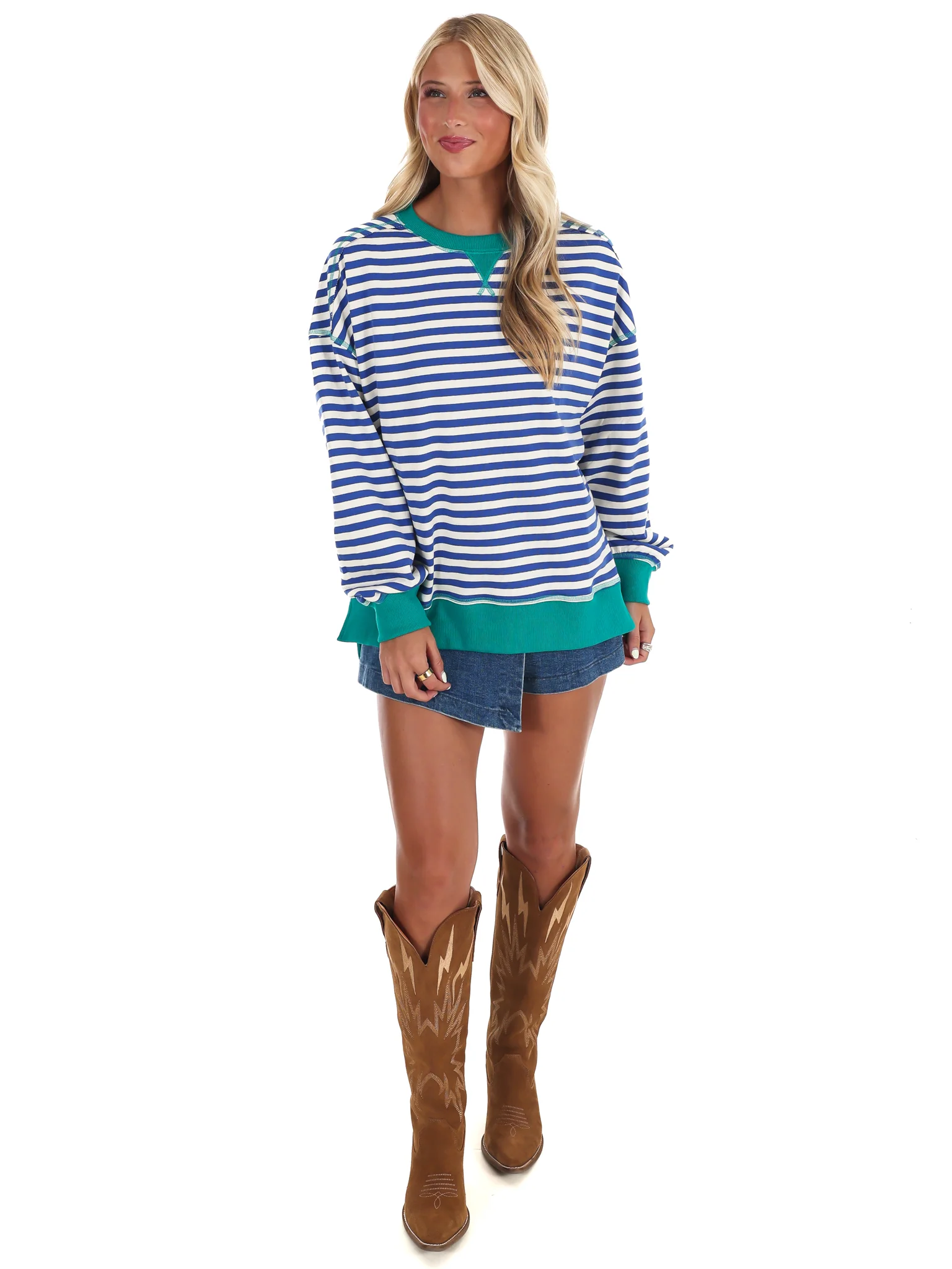 Comfy Casual Oversized Stripe Top - Image 20