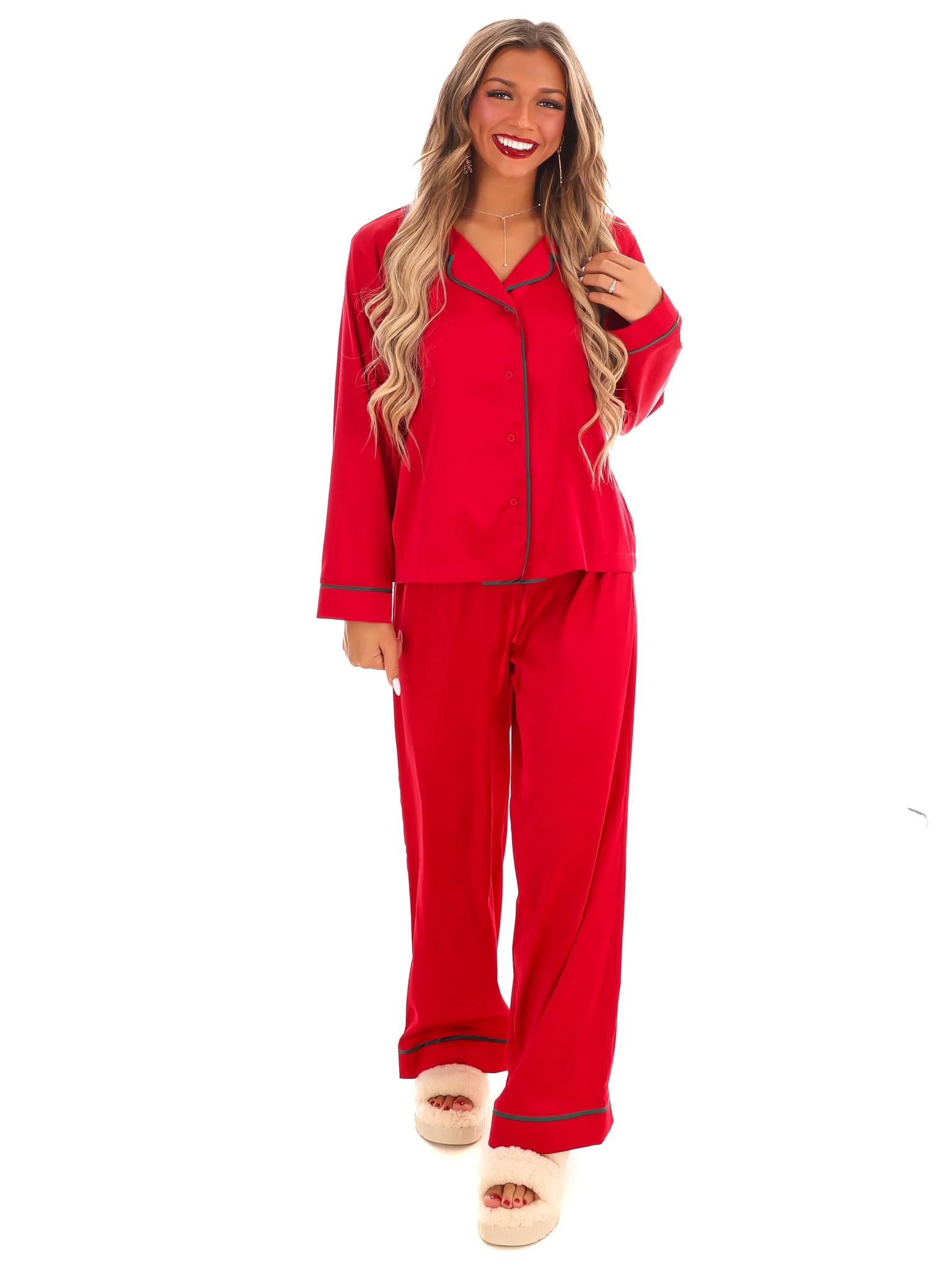 Cozy Claus Satin Christmas Pajamas - Image 10