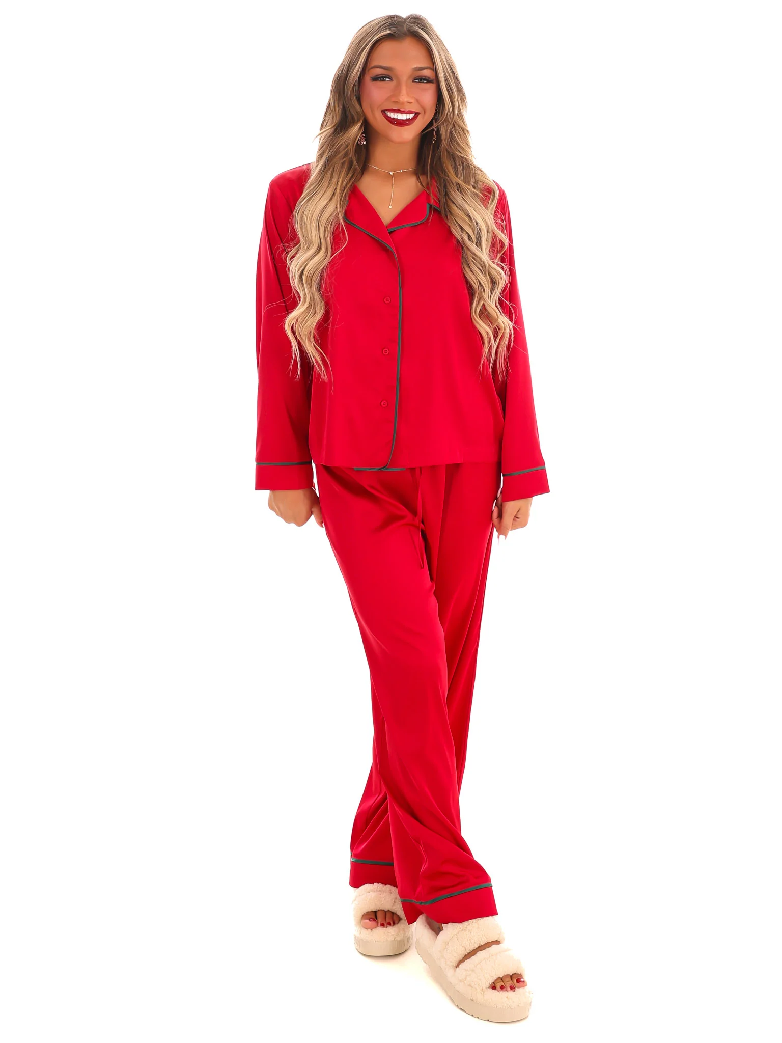 Cozy Claus Satin Christmas Pajamas - Image 12