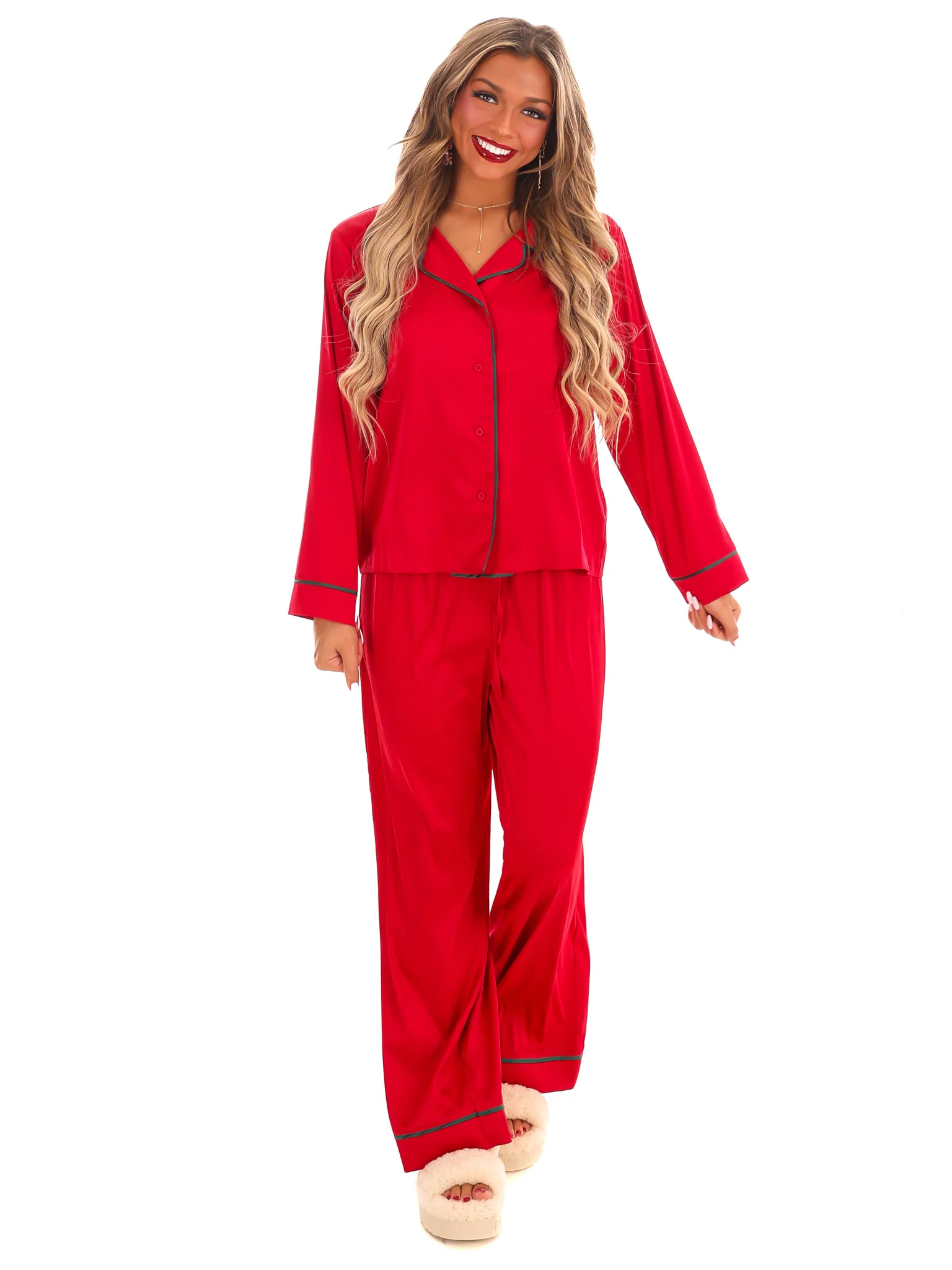 Cozy Claus Satin Christmas Pajamas - Image 13