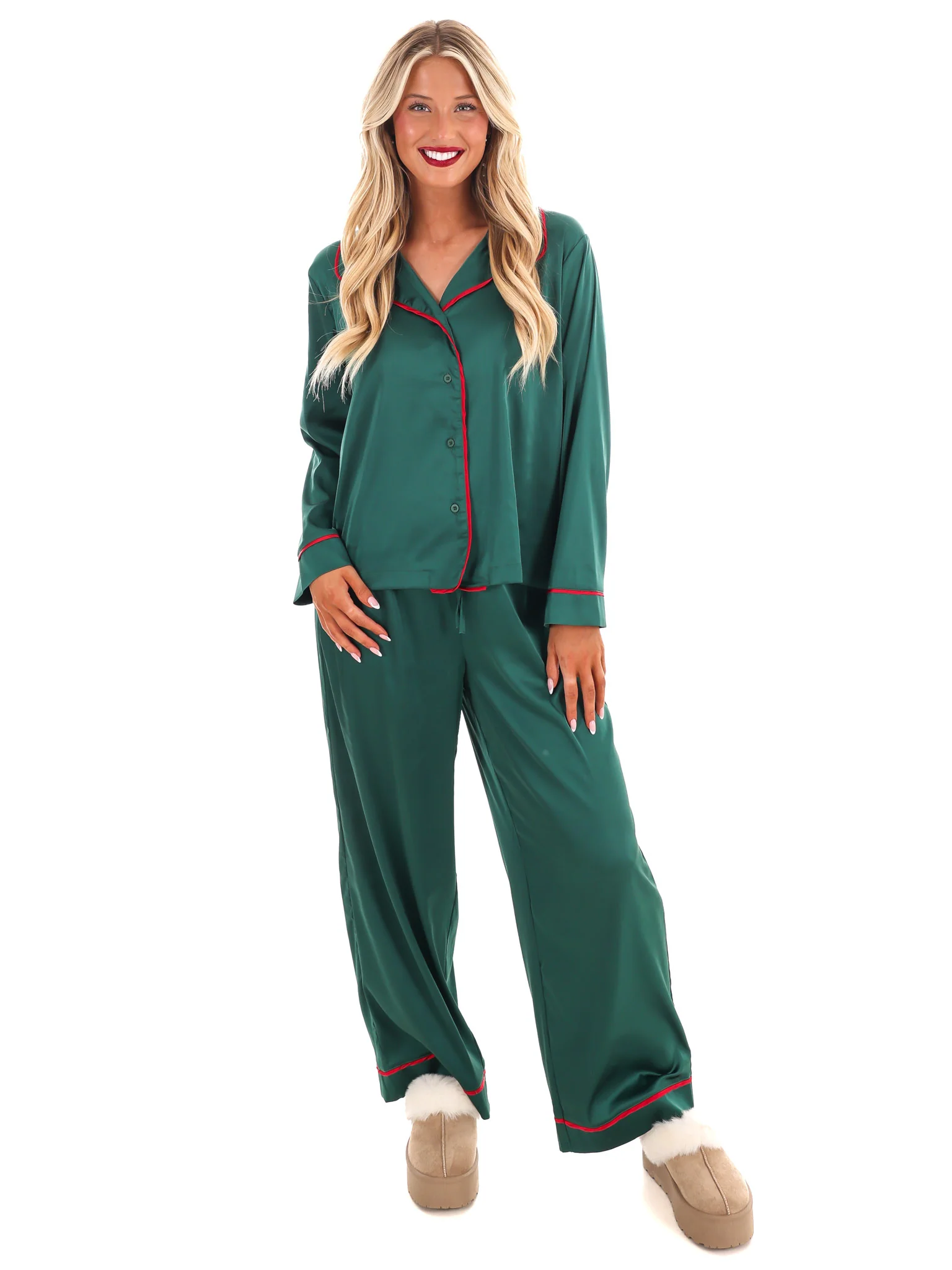 Cozy Claus Satin Christmas Pajamas - Image 2