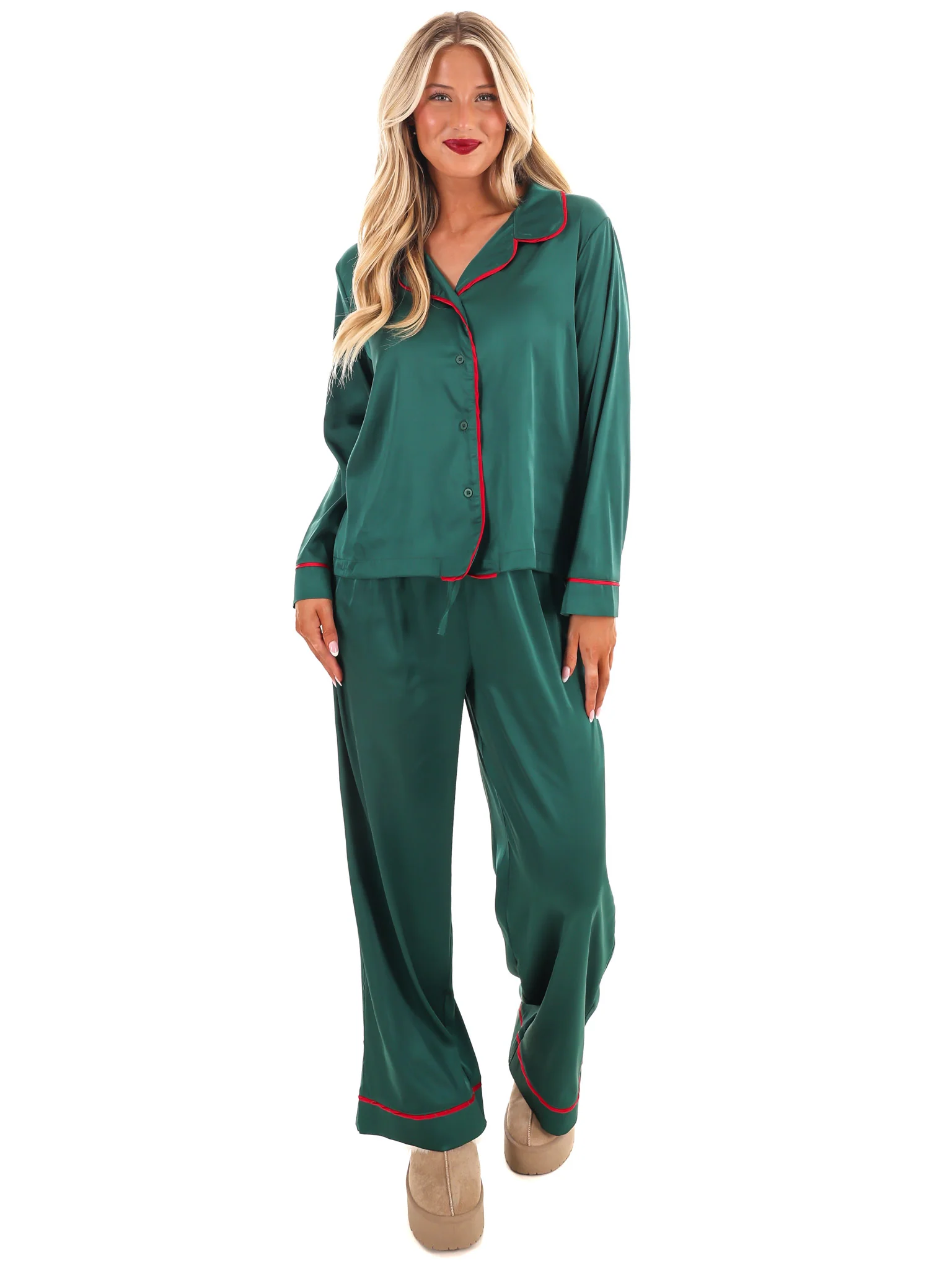 Cozy Claus Satin Christmas Pajamas - Image 5