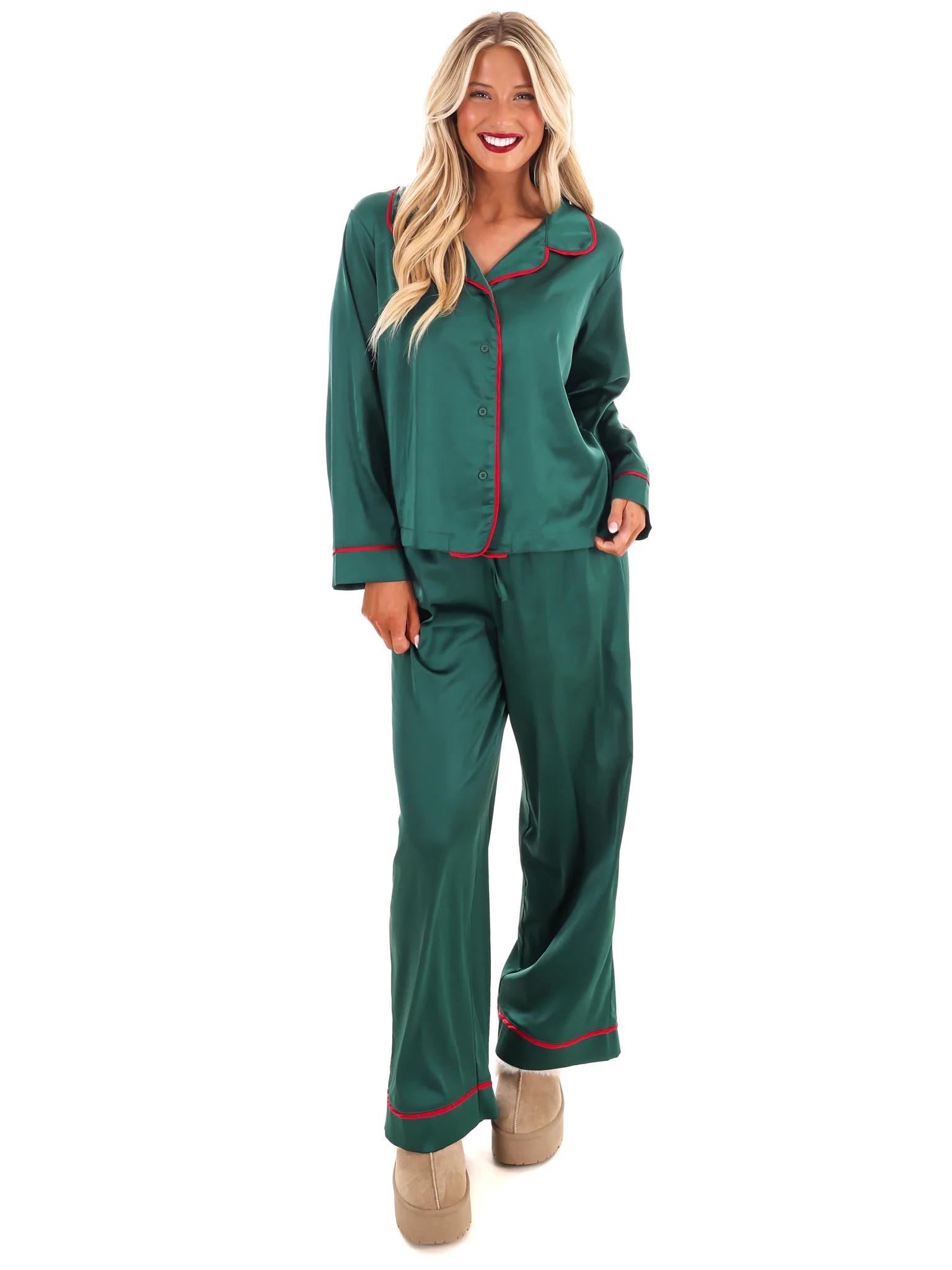 Cozy Claus Satin Christmas Pajamas - Image 6