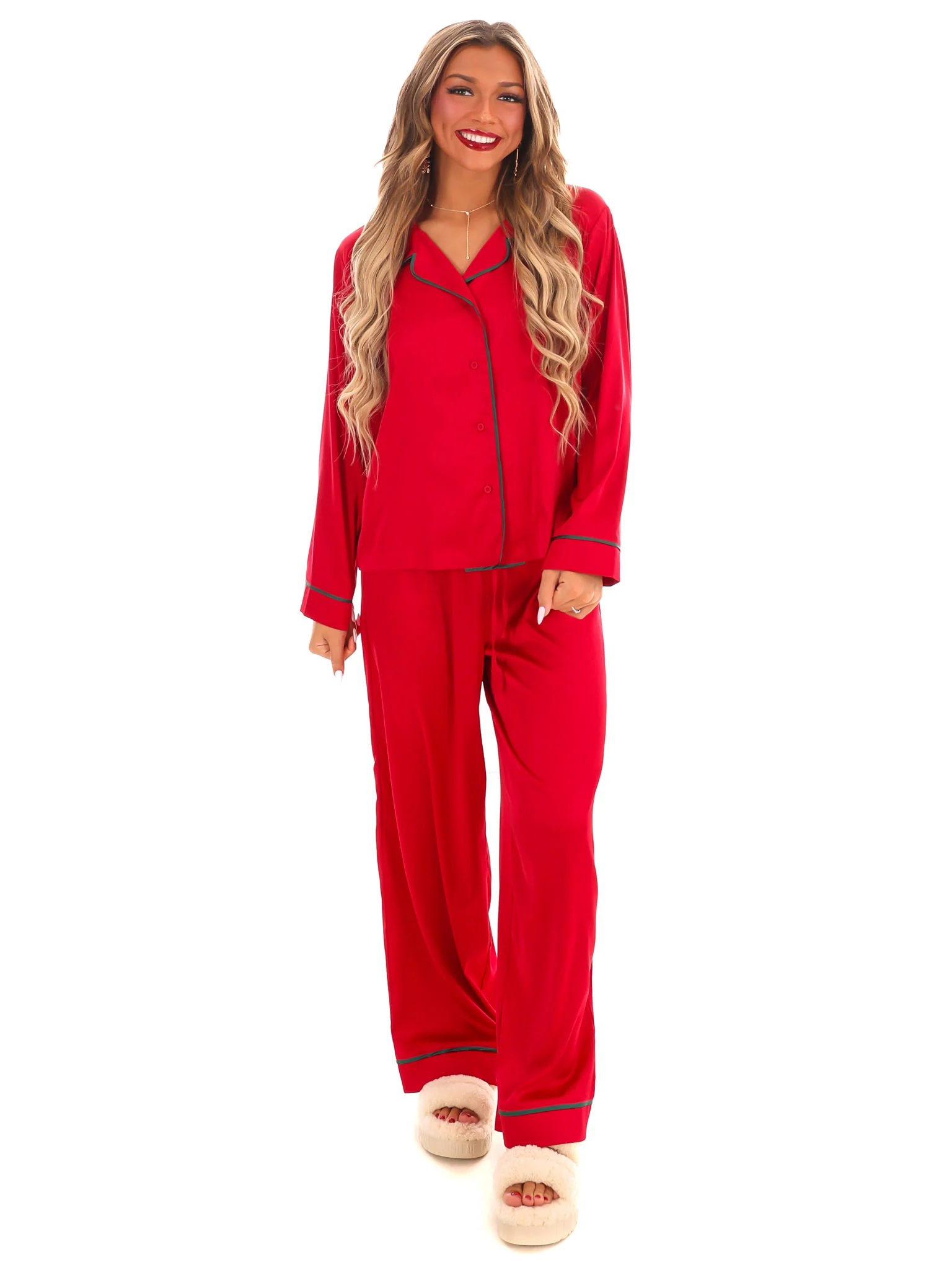 Cozy Claus Satin Christmas Pajamas - Image 8