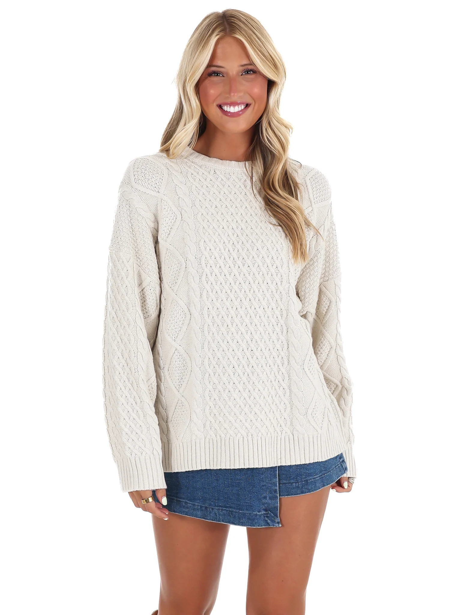 Cozy Serenade Cable Knit Sweater - Image 3