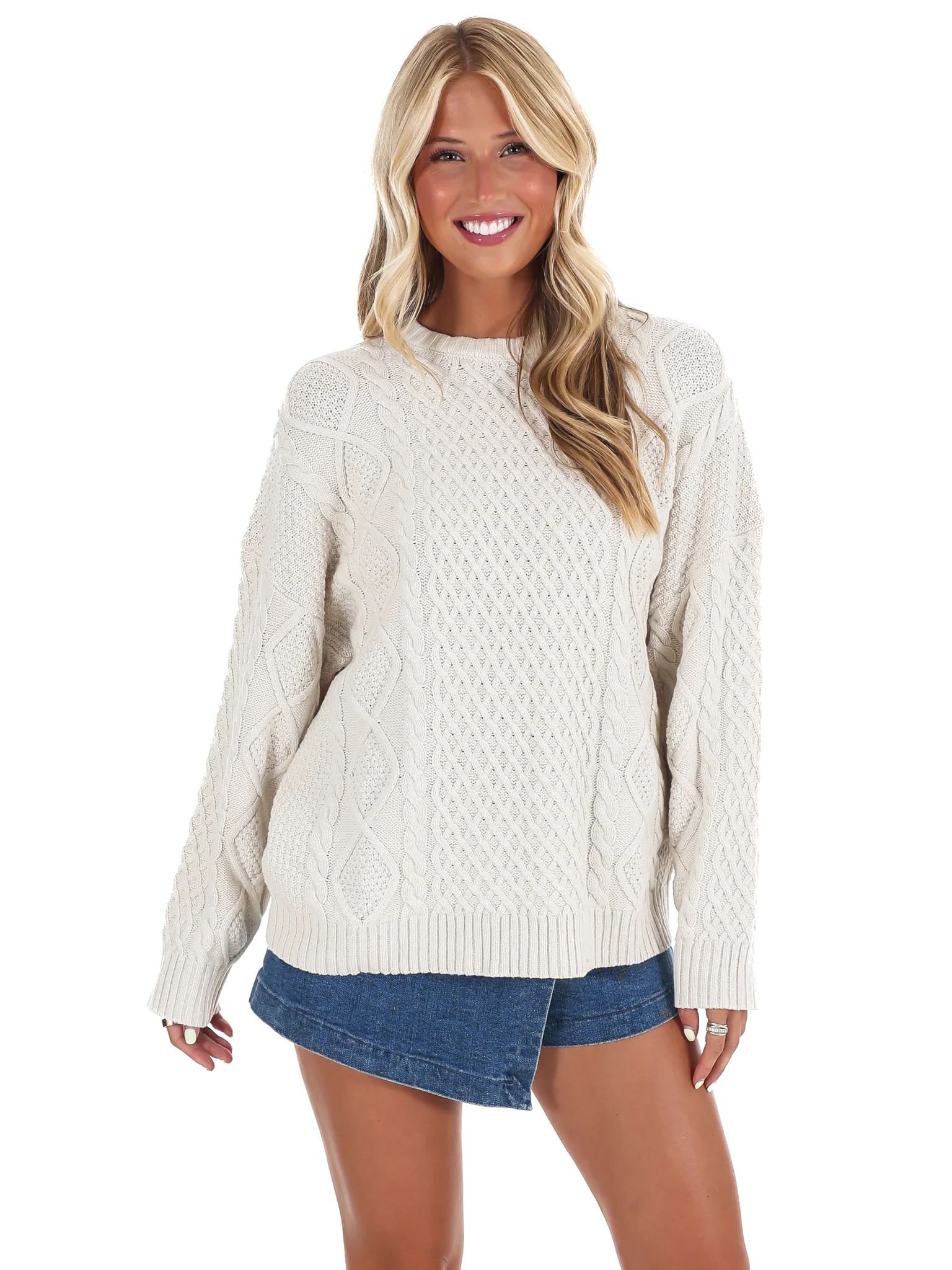Cozy Serenade Cable Knit Sweater - Image 5