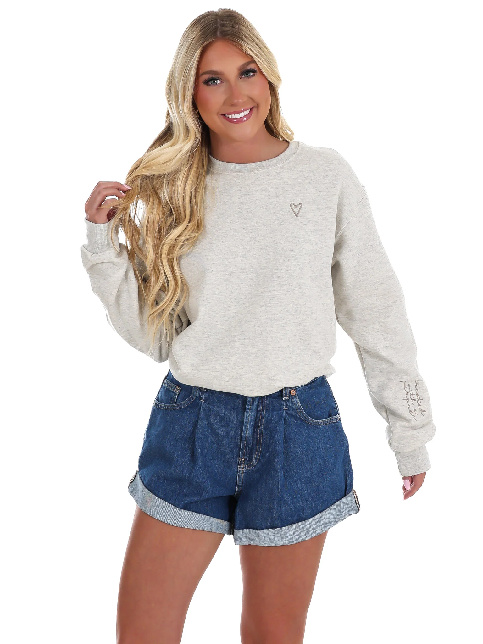 Created with A Purpose Embroidered Sweatshirt