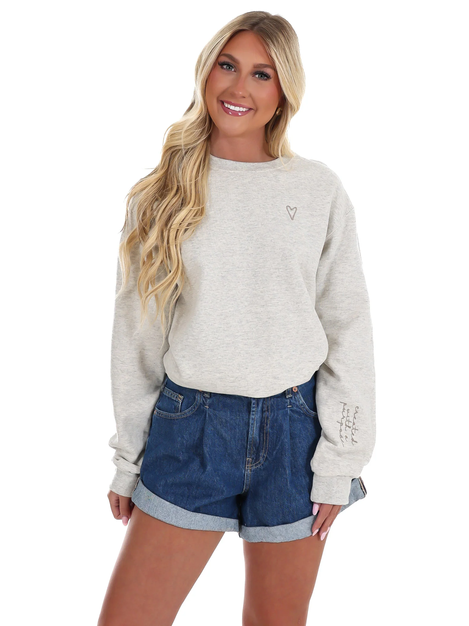 Created with A Purpose Embroidered Sweatshirt - Image 5