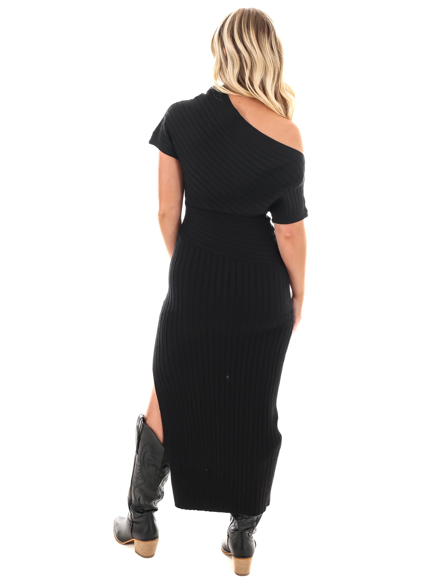 Crisp Casual Ribbed Midi Dress - Image 6