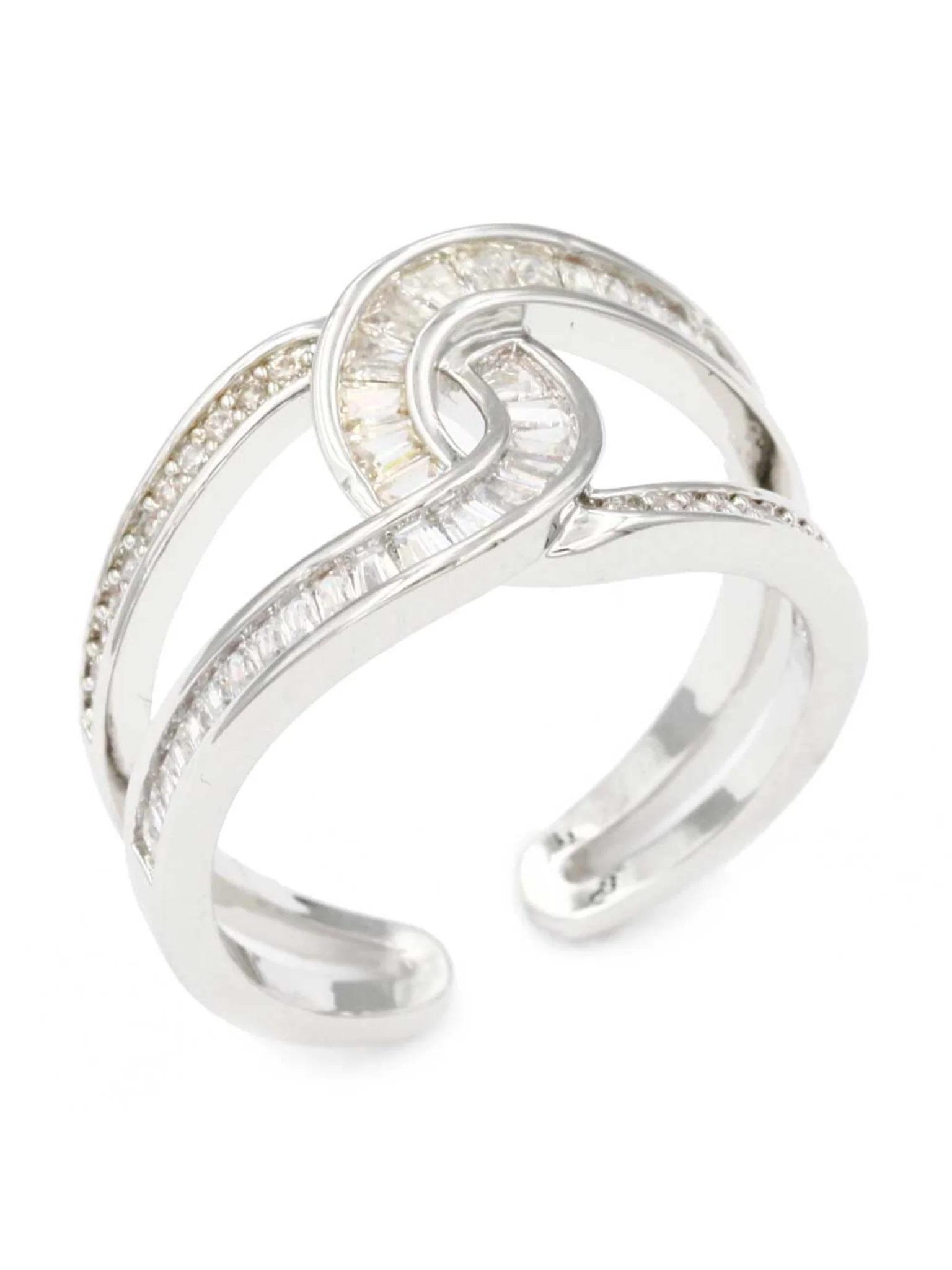 Criss Cross CZ Adjustable Ring - Image 2
