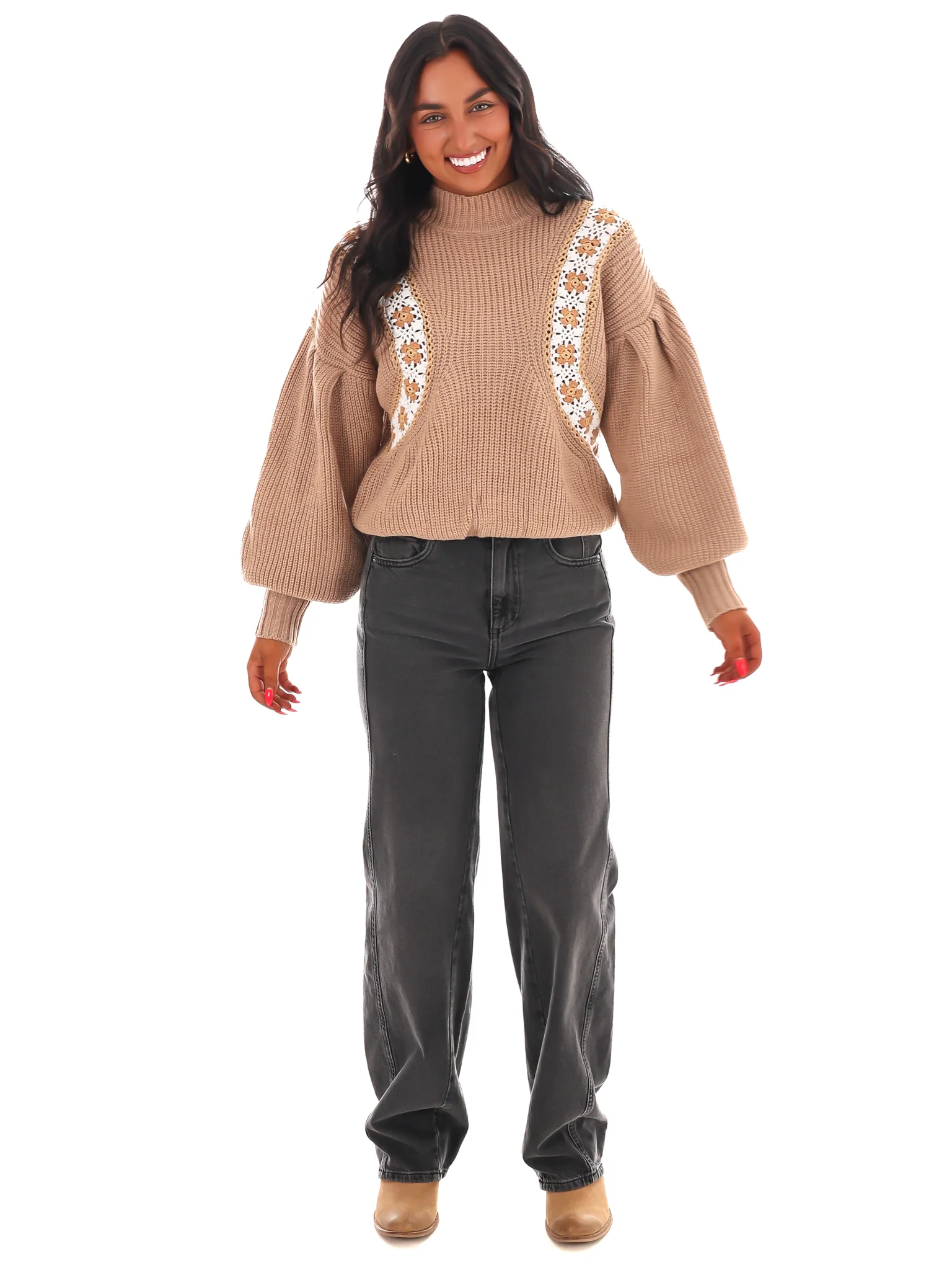 Crochet Charm Knit Sweater - Image 6