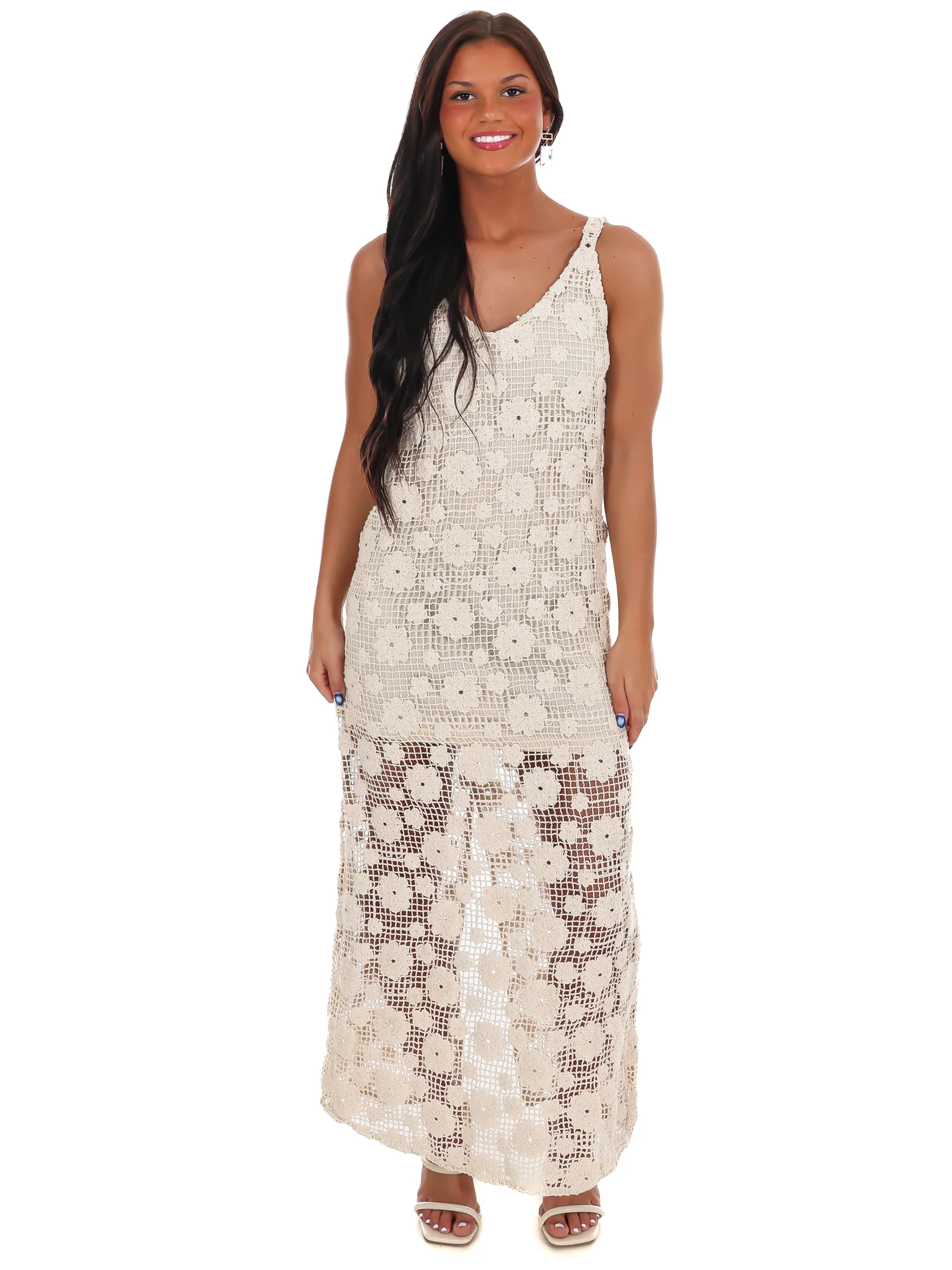 Crochet Meadow Maxi Dress - Image 3