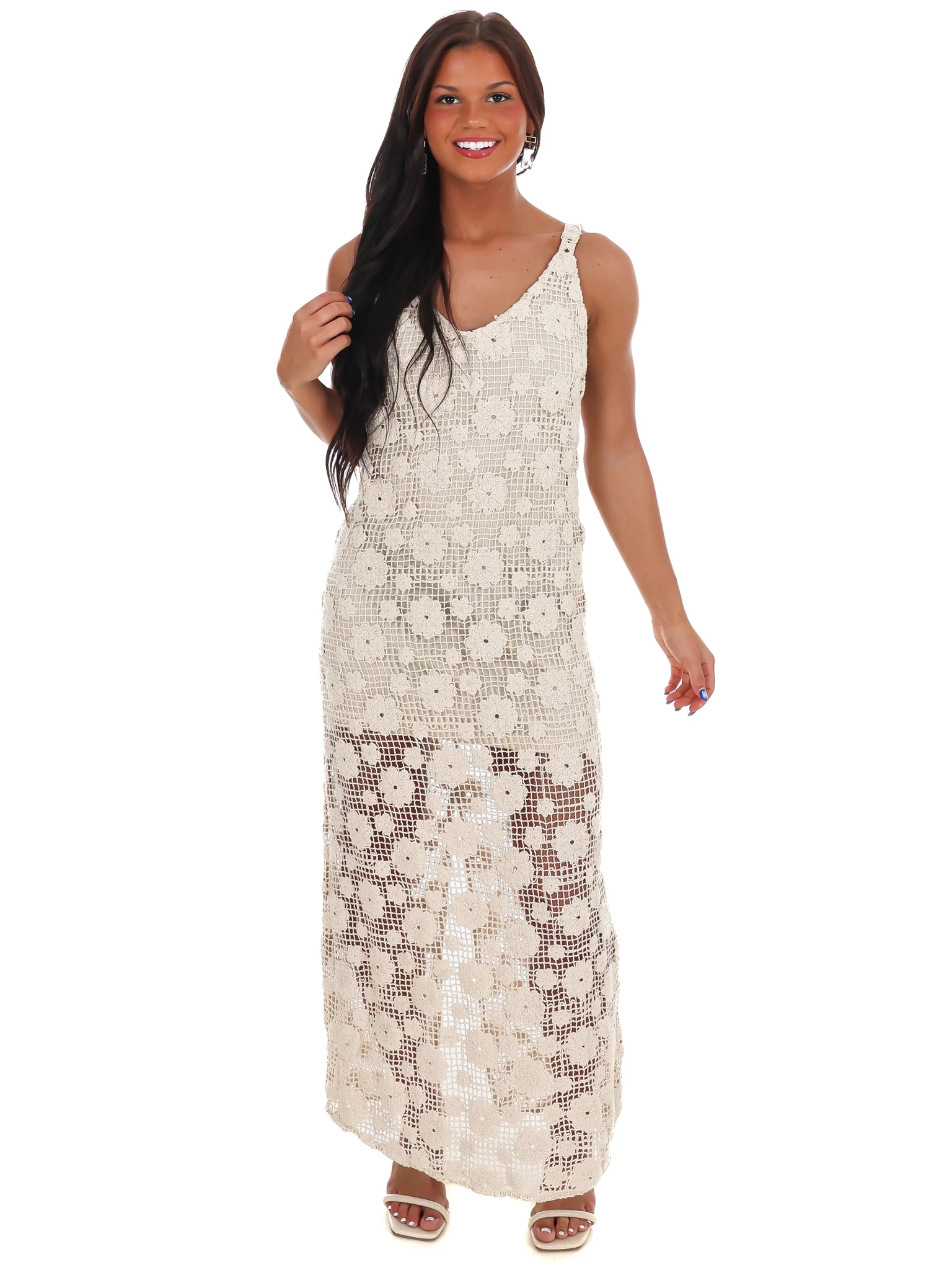 Crochet Meadow Maxi Dress - Image 5