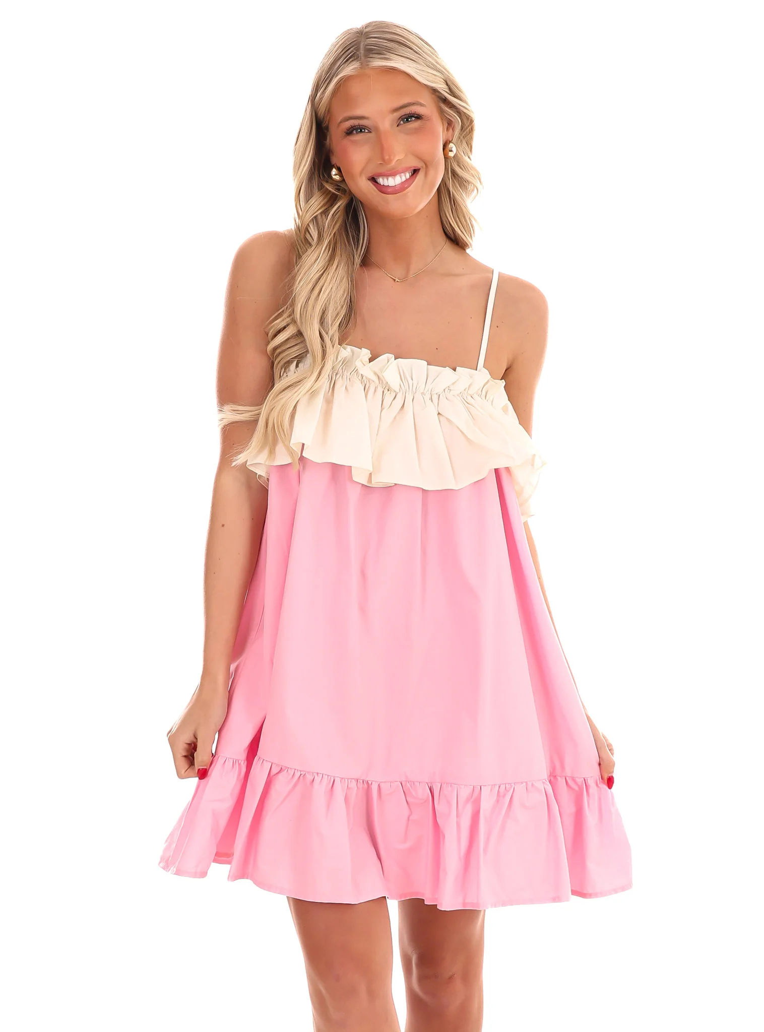 Cross Your Mind Ruffle Babydoll Dress - Image 3