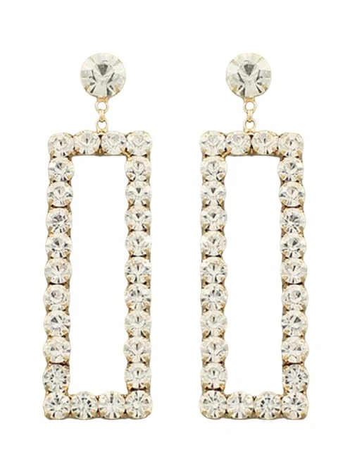 Crystal Rectangle Earrings
