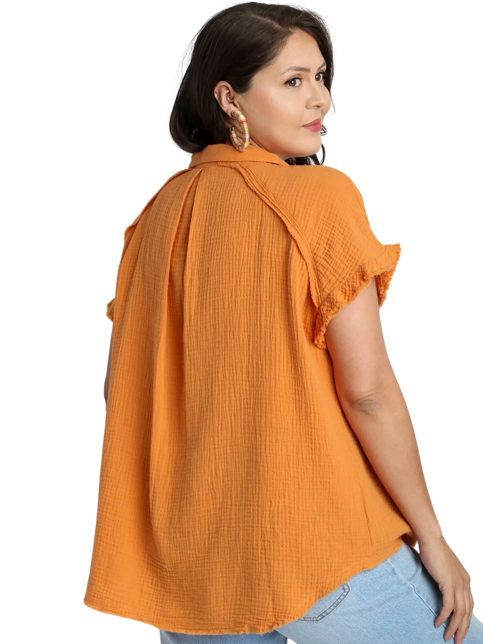 Curvy Let's Go Team Button Up Top - Image 3