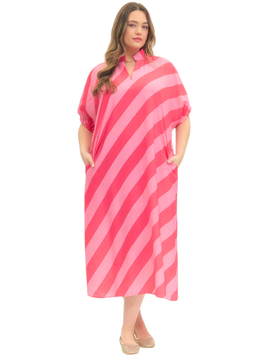 Curvy Never Hold Back Stripe Midi Dress - Image 4