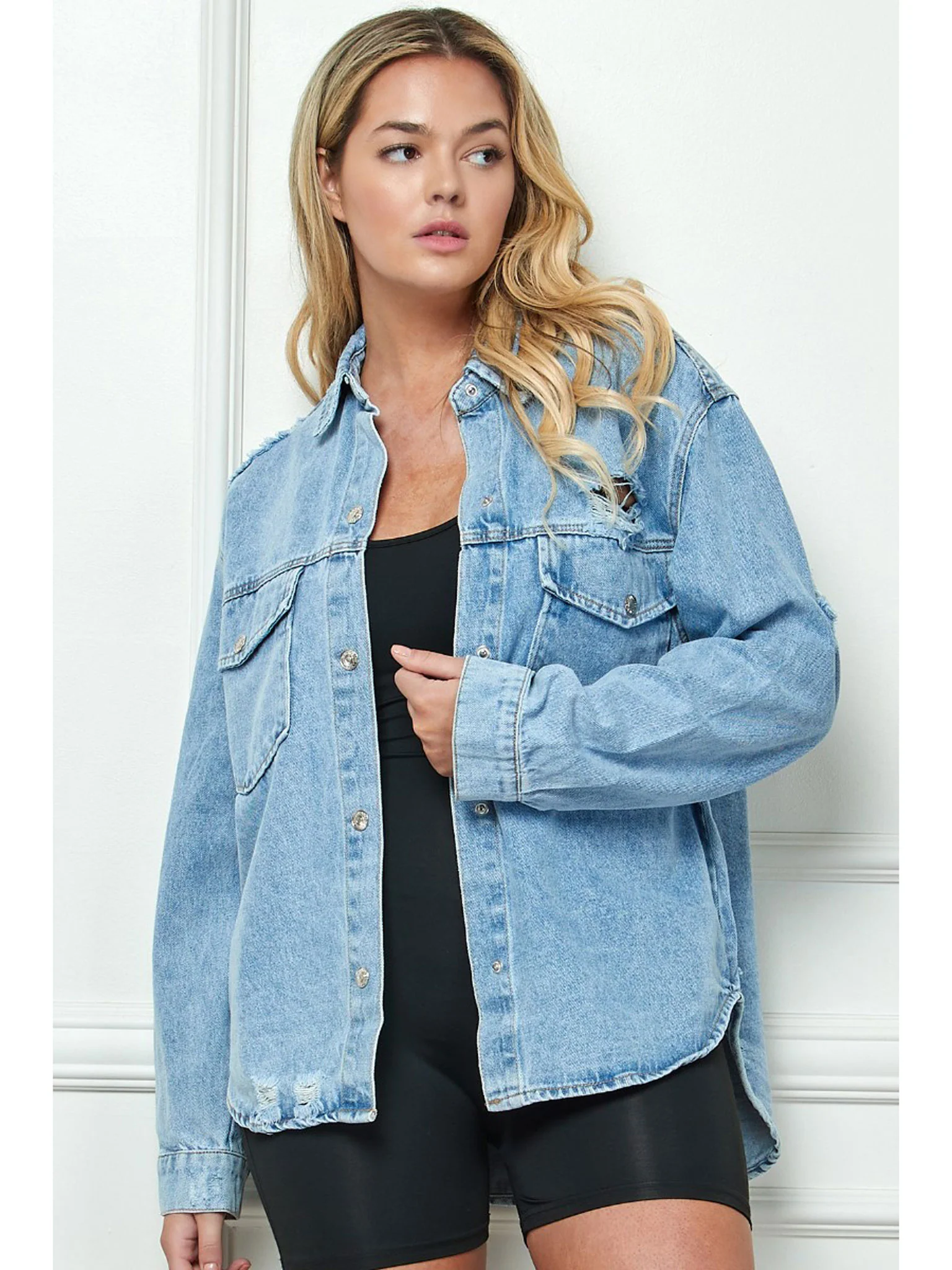 Curvy Never Too Much Denim Jacket - Image 3