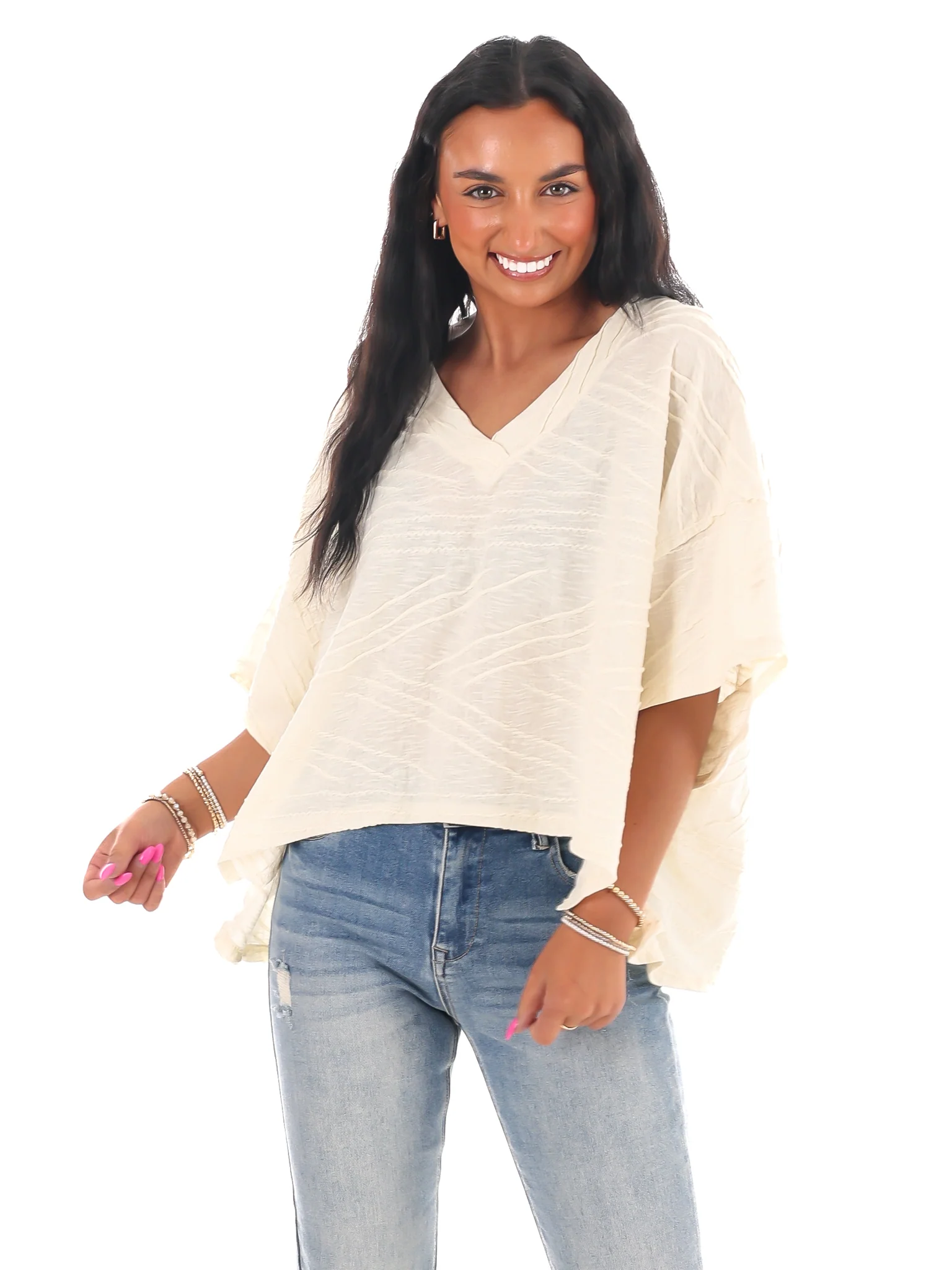 Daily Efforts V-Neck Textured Top - Image 8