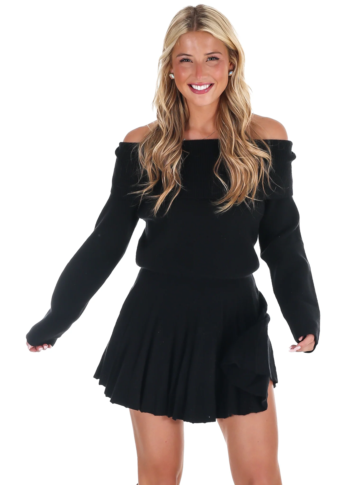 Daily Soft Off Shoulder Sweater Dress - Image 5