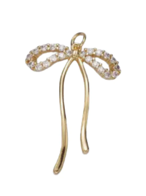 Dainty Bow with Stone Charm