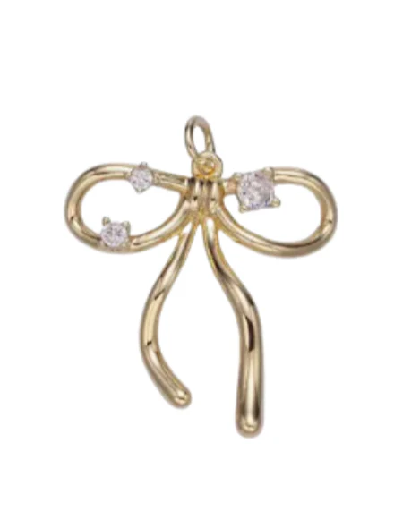 Dainty Stone Bow Charm