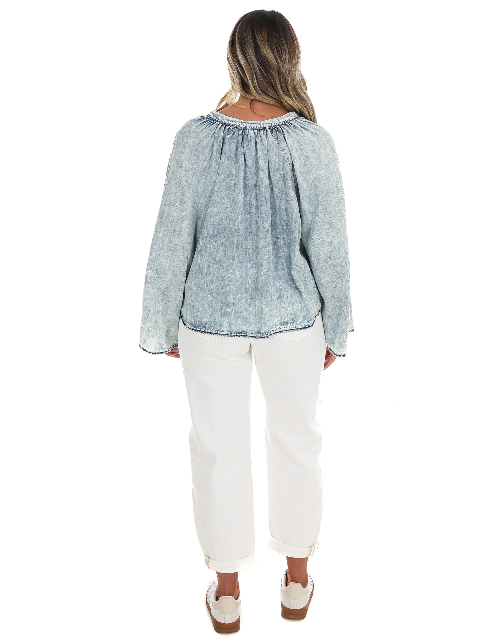 Darling Denim Bell Sleeve Top - Image 7