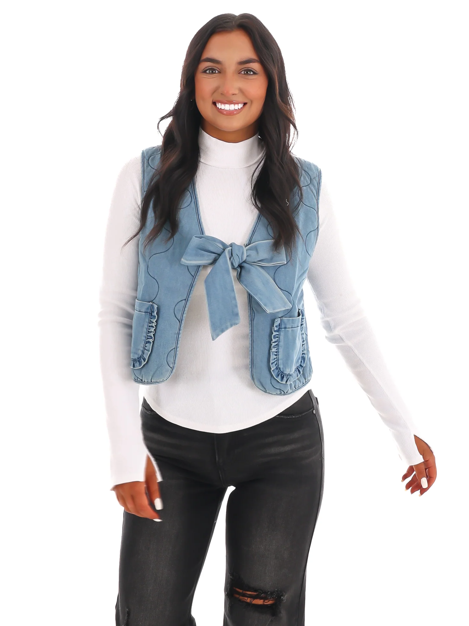 Denim Darling Bow Vest - Image 3