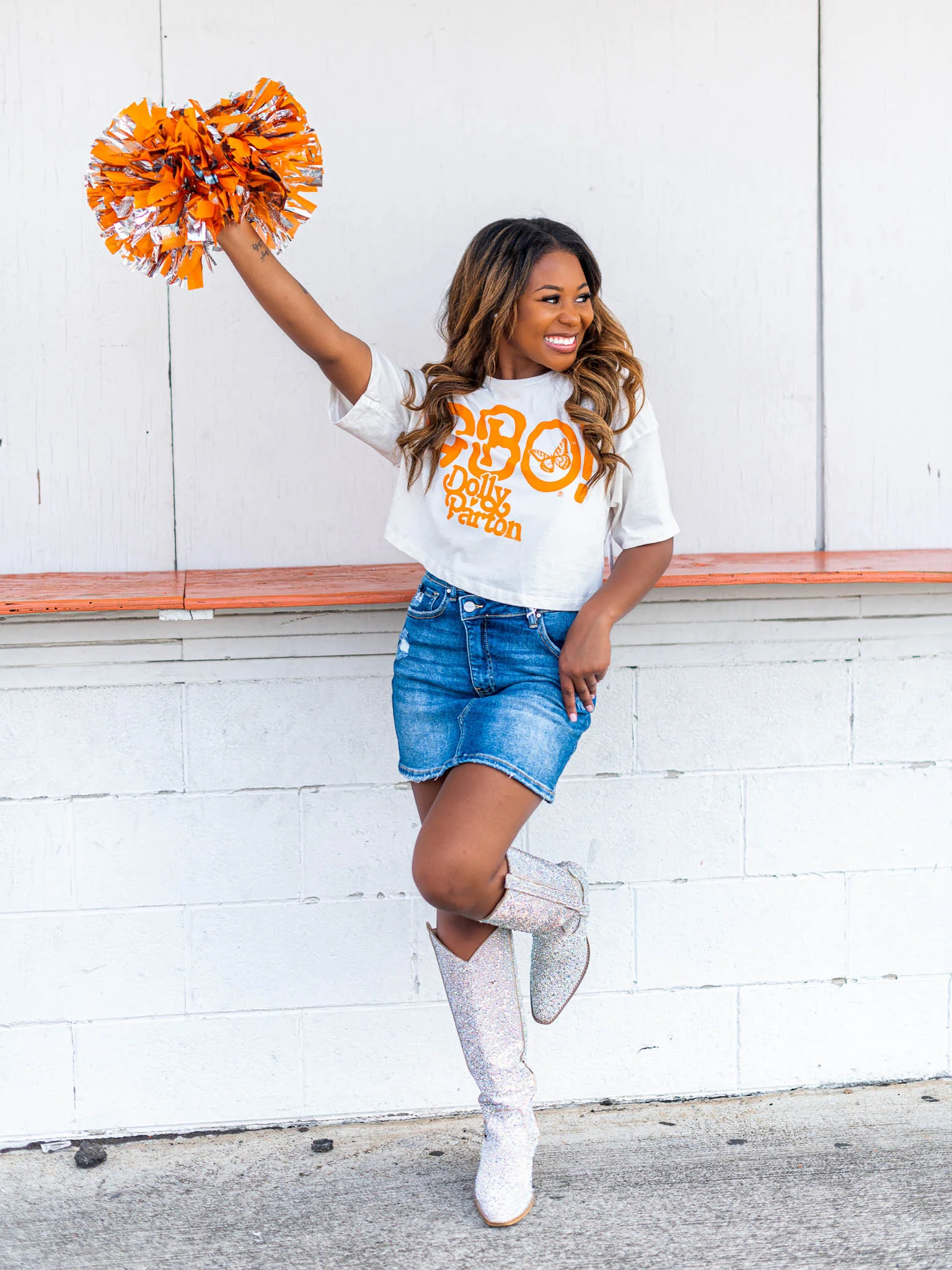 Dolly Parton GBO Butterfly Cropped Tee - Image 3