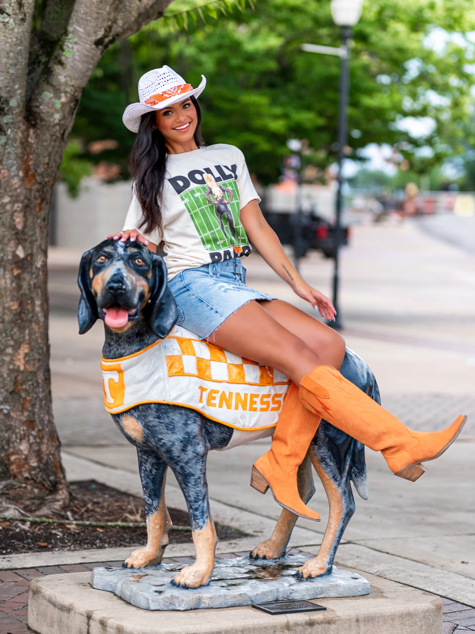 Dolly Parton Rockstar Vols Checkered Field Thrifted Tee - Image 7
