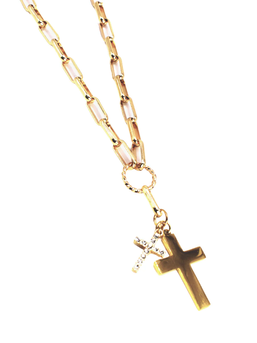 Double Cross Necklace