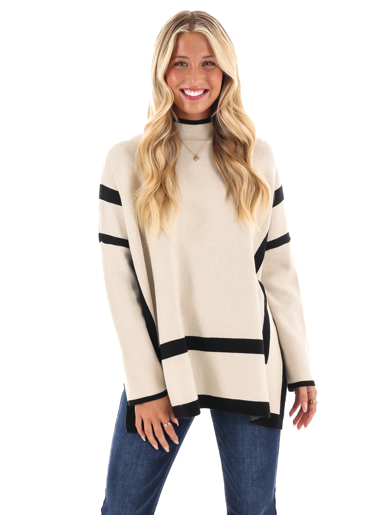 Double Vision Mock Neck Sweater - Image 9