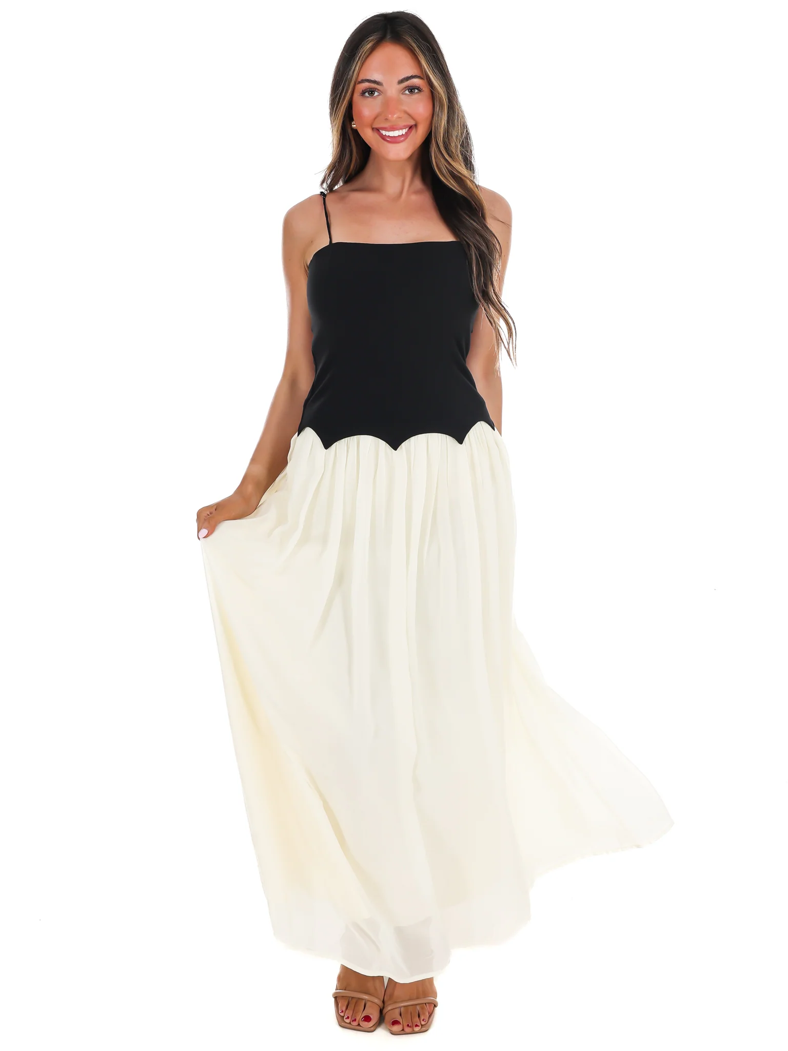 Downtown Darling Two Tone Maxi Dress - Image 3